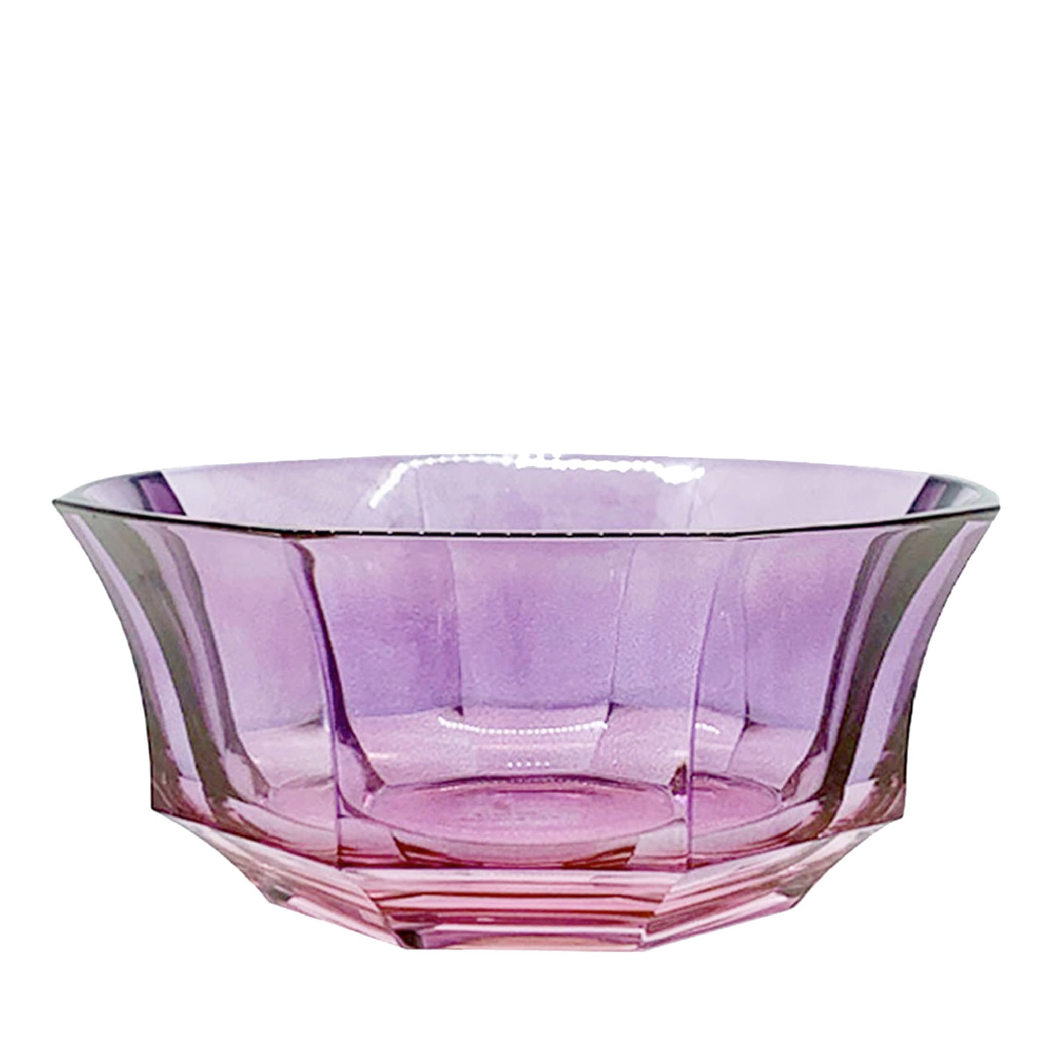 Insalatiera di cristallo sfaccettato rosa-viola - Vista principale