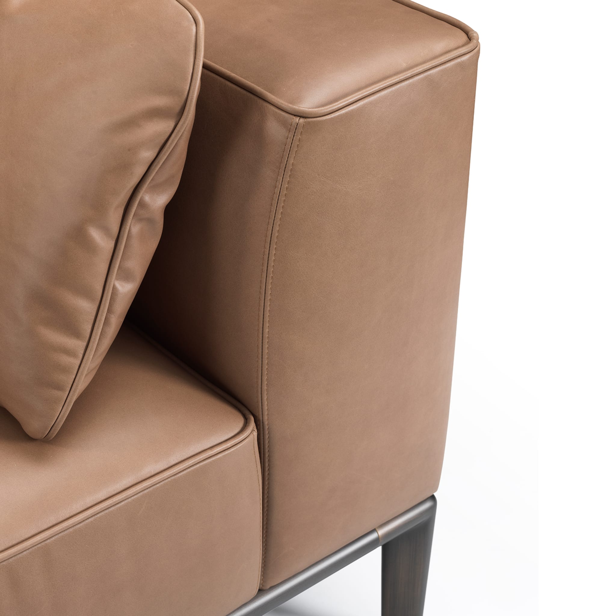 Milo Brown Leather Sofa by Stefano Giovannoni - Alternative view 2