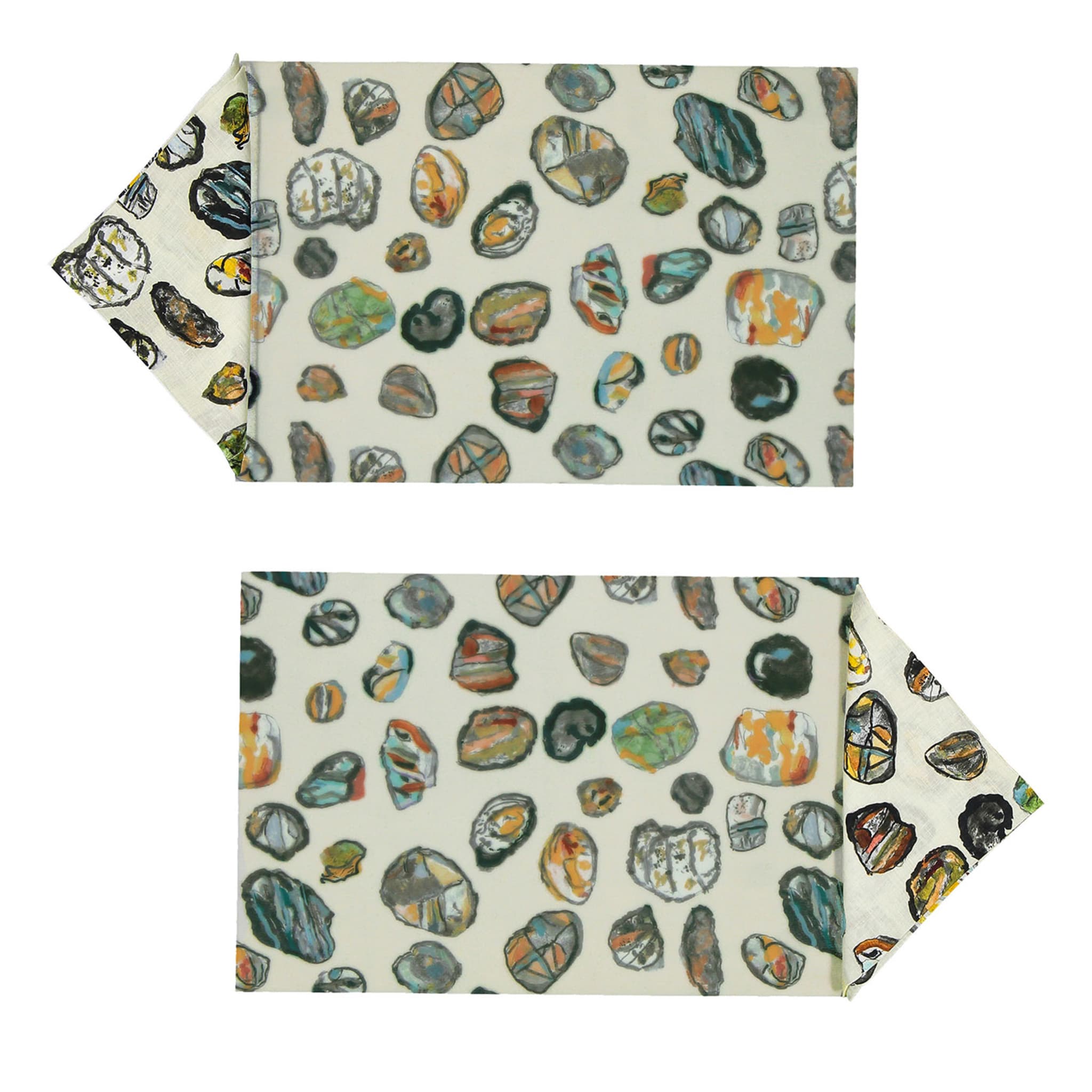 Pebbles Juego de 2 manteles individuales policromados + 2 servilletas  - Vista principal