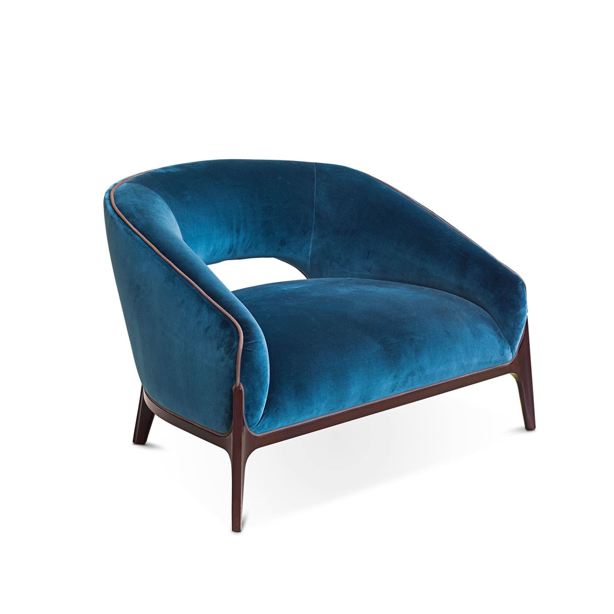 Blue Velvet Lounge Chair - Alternative view 1