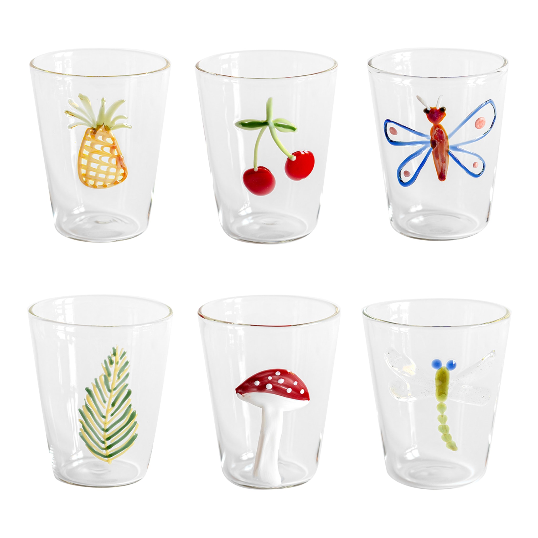 Cabinet De Curiosités Set Of 6 Water Glasses With Natural Elements - Main view