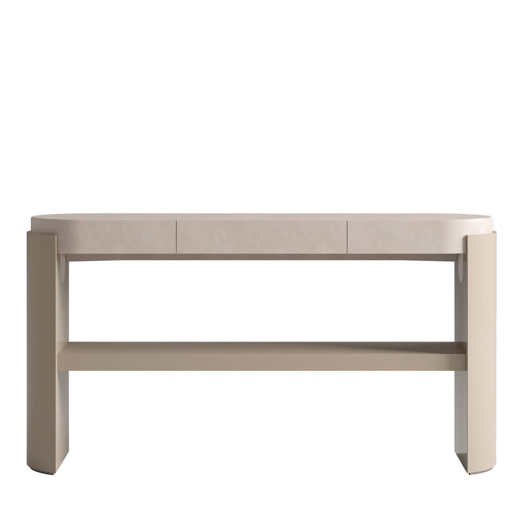 Beige Console With Leather Top - Main view