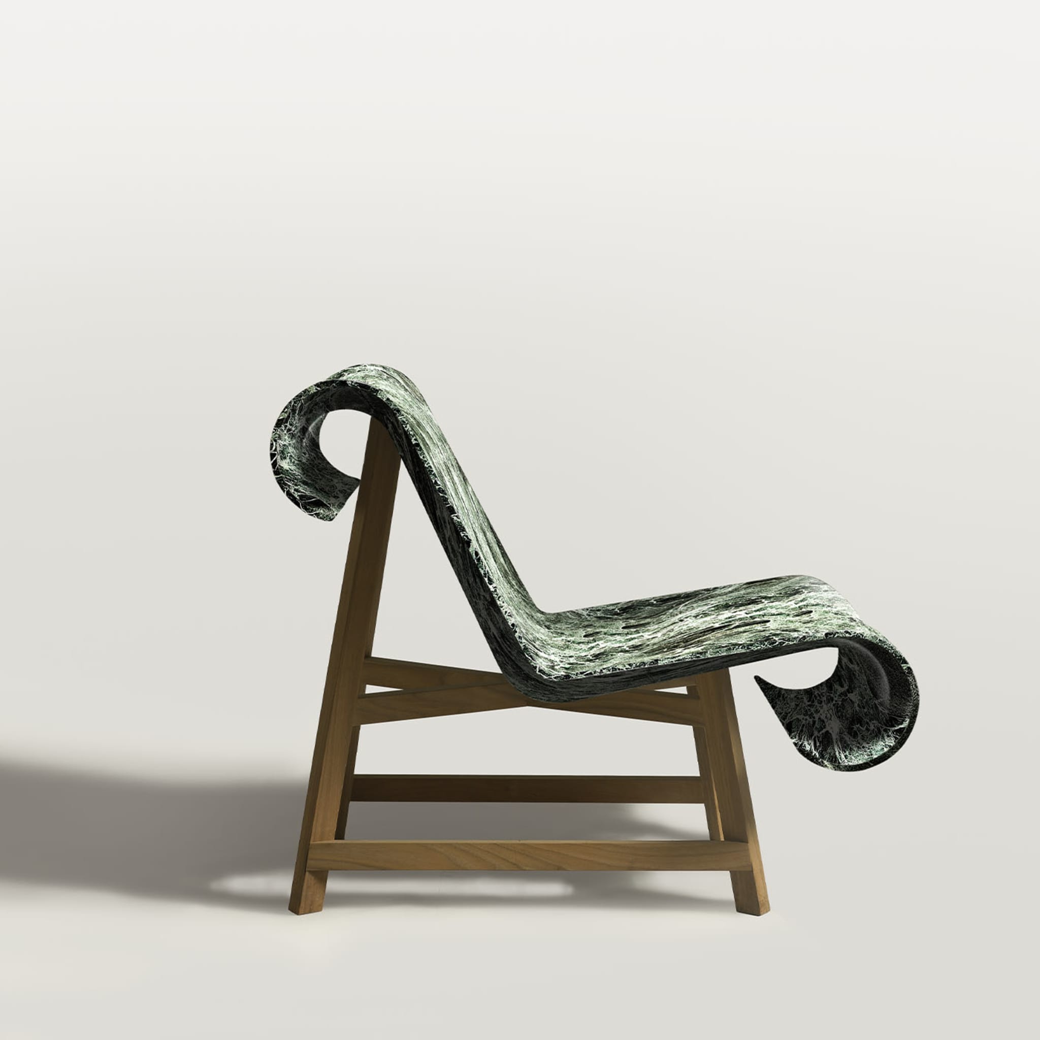 Curl Armchair in Marble Verde Alpi - Alternative view 3