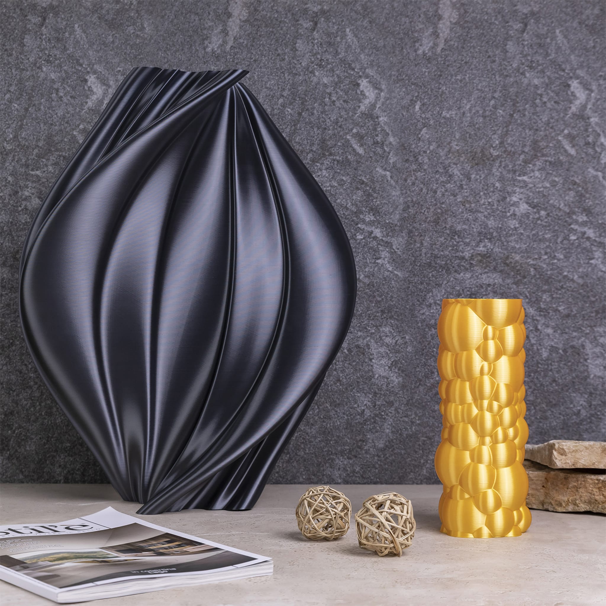 Damokle Schwarz Vase-Skulptur - Alternative Ansicht 1