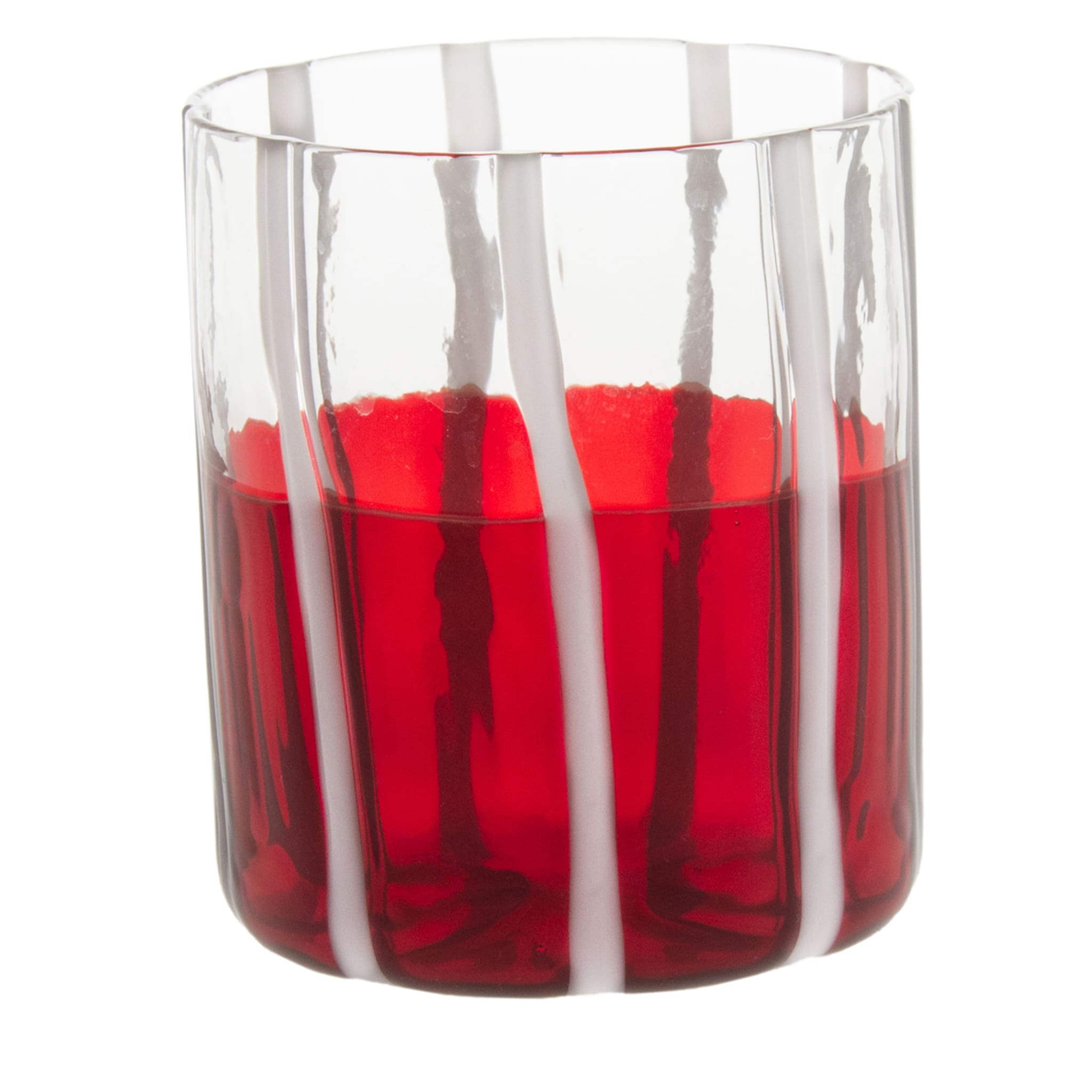 Bicchiere rosso e trasparente Mezzo e Mezzo - Vista principale