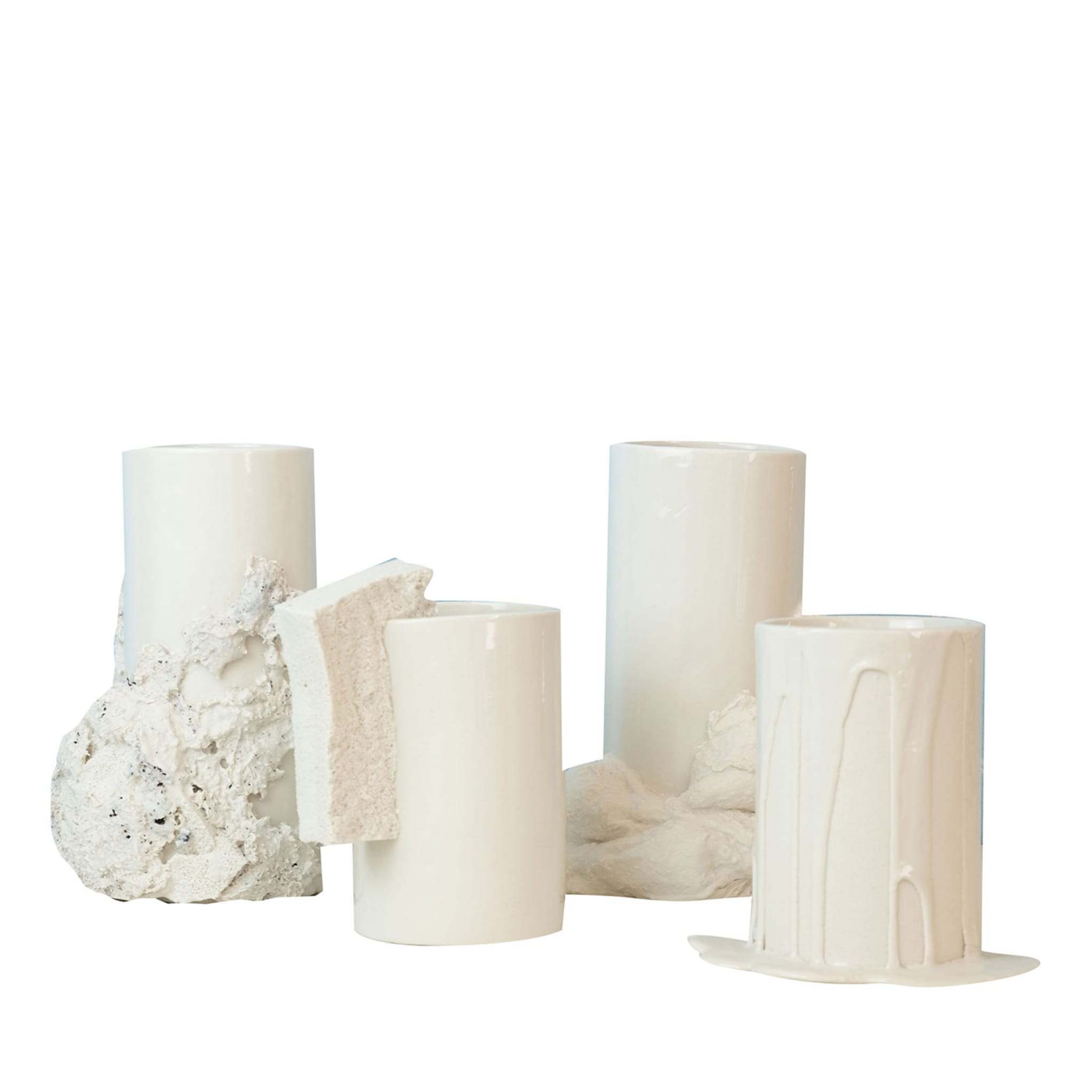 Set Of 4 Vases With Sponges And Lichens By Patricia Urquiola - Main view