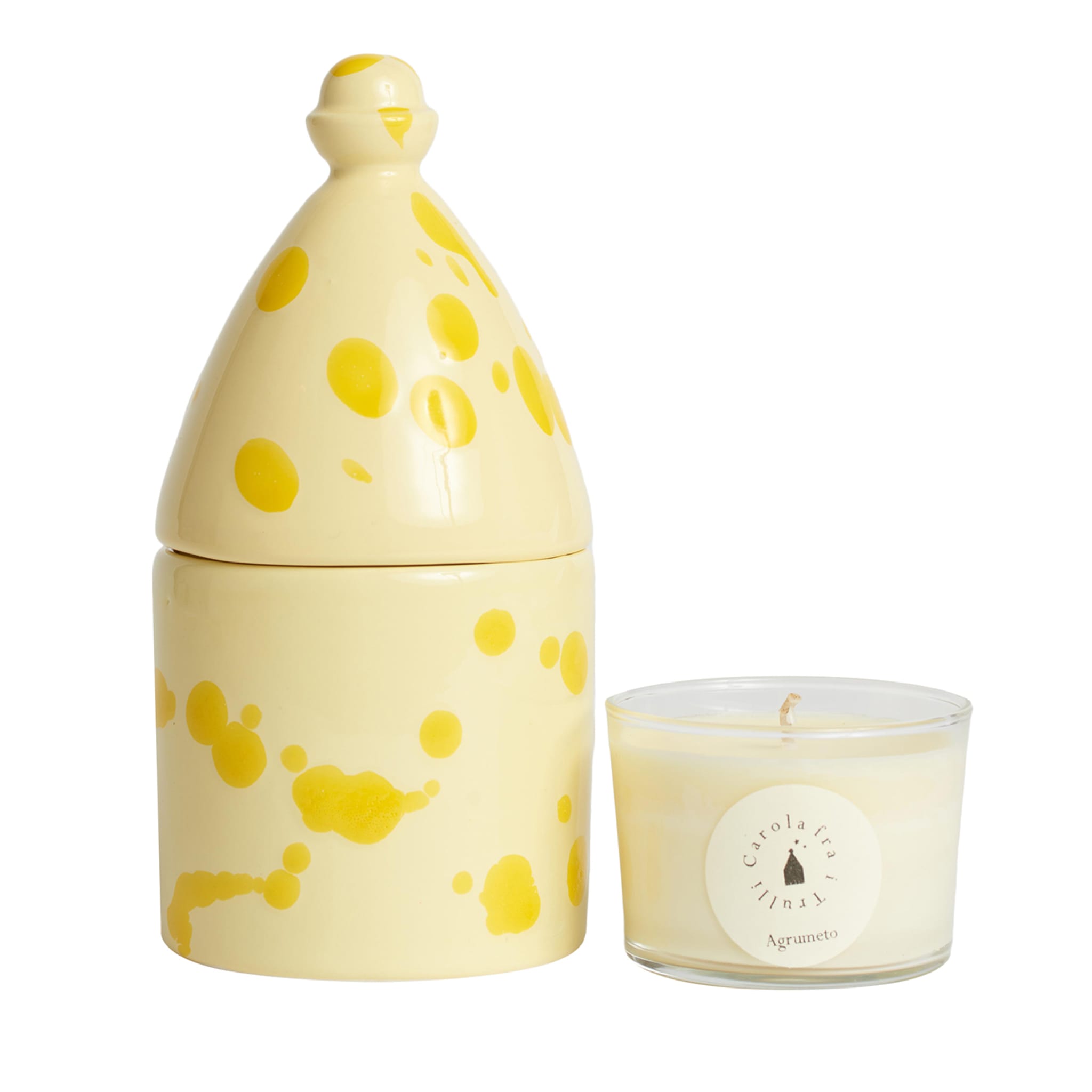 Trullo Cream and Yellow Candle Holder - Main view