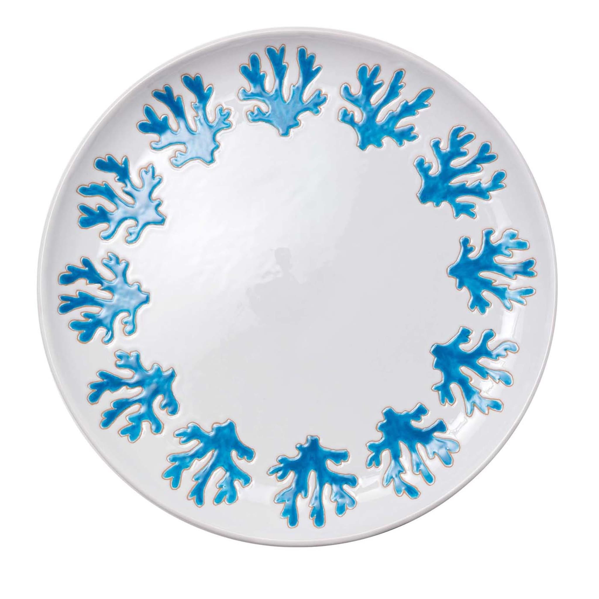 Assiette plate ronde Corallo Turquoise - Vue principale