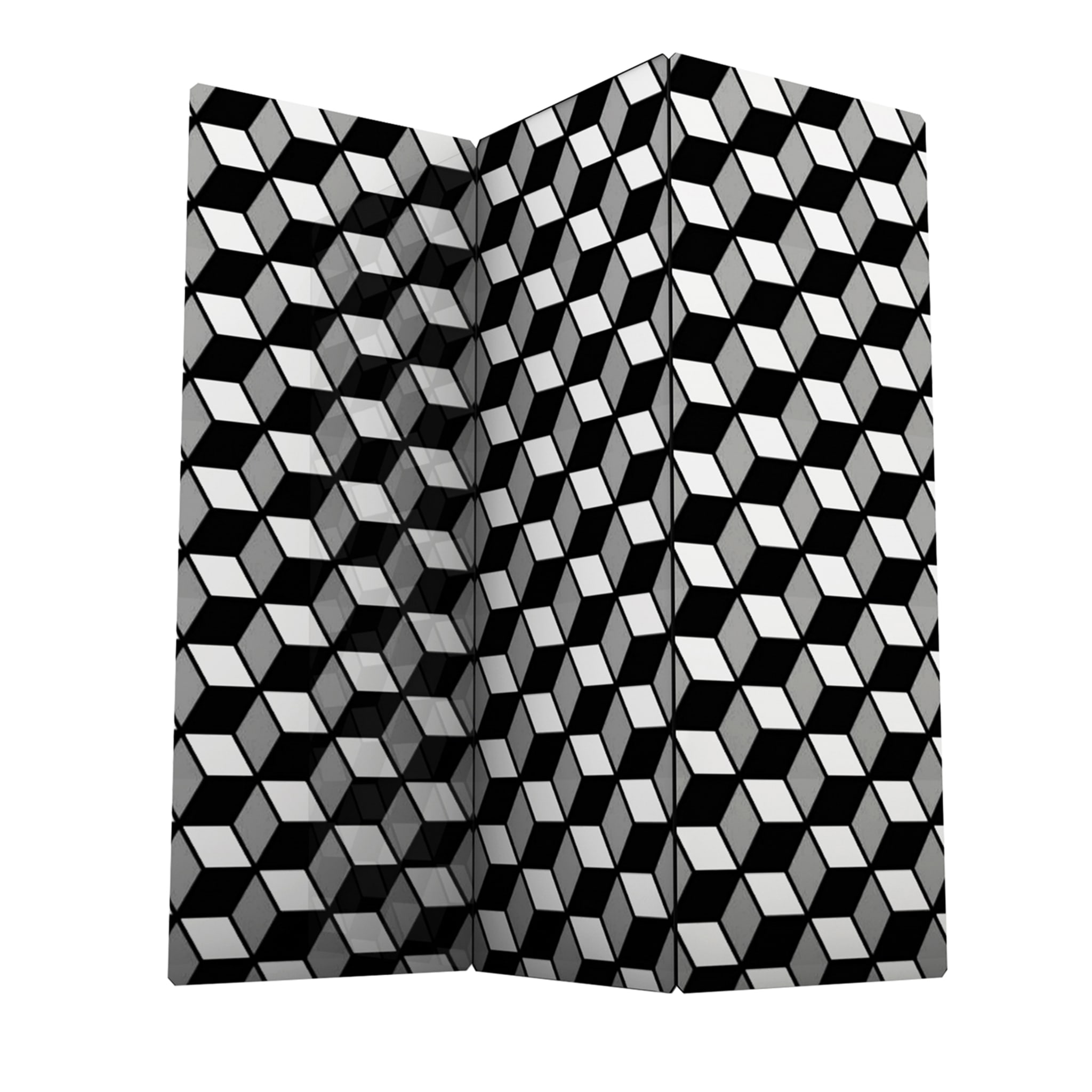 Simbolo Cubes Black-and-White Room Divider - Main view