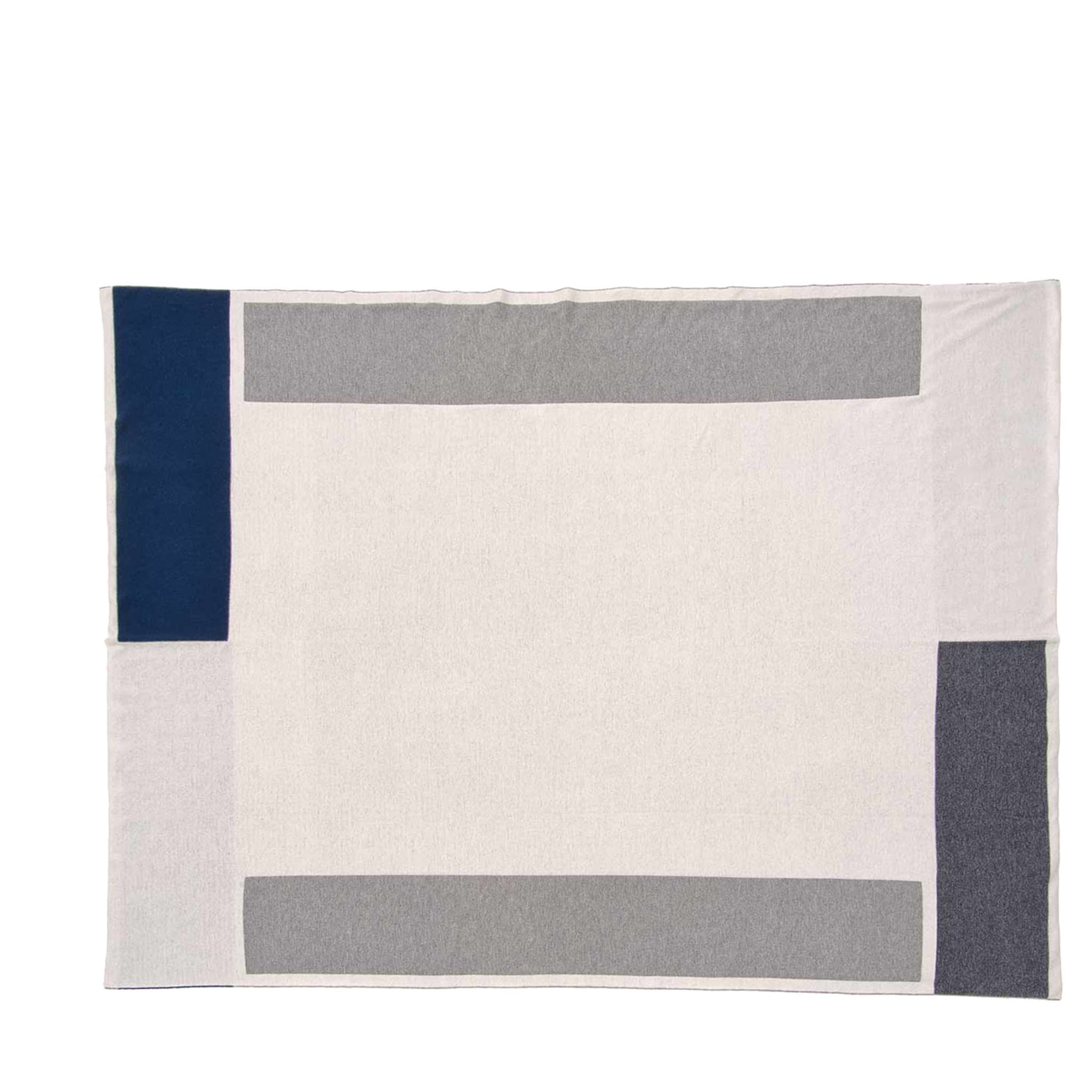 Segments of Frame White/Blue/Gray Blanket - Main view