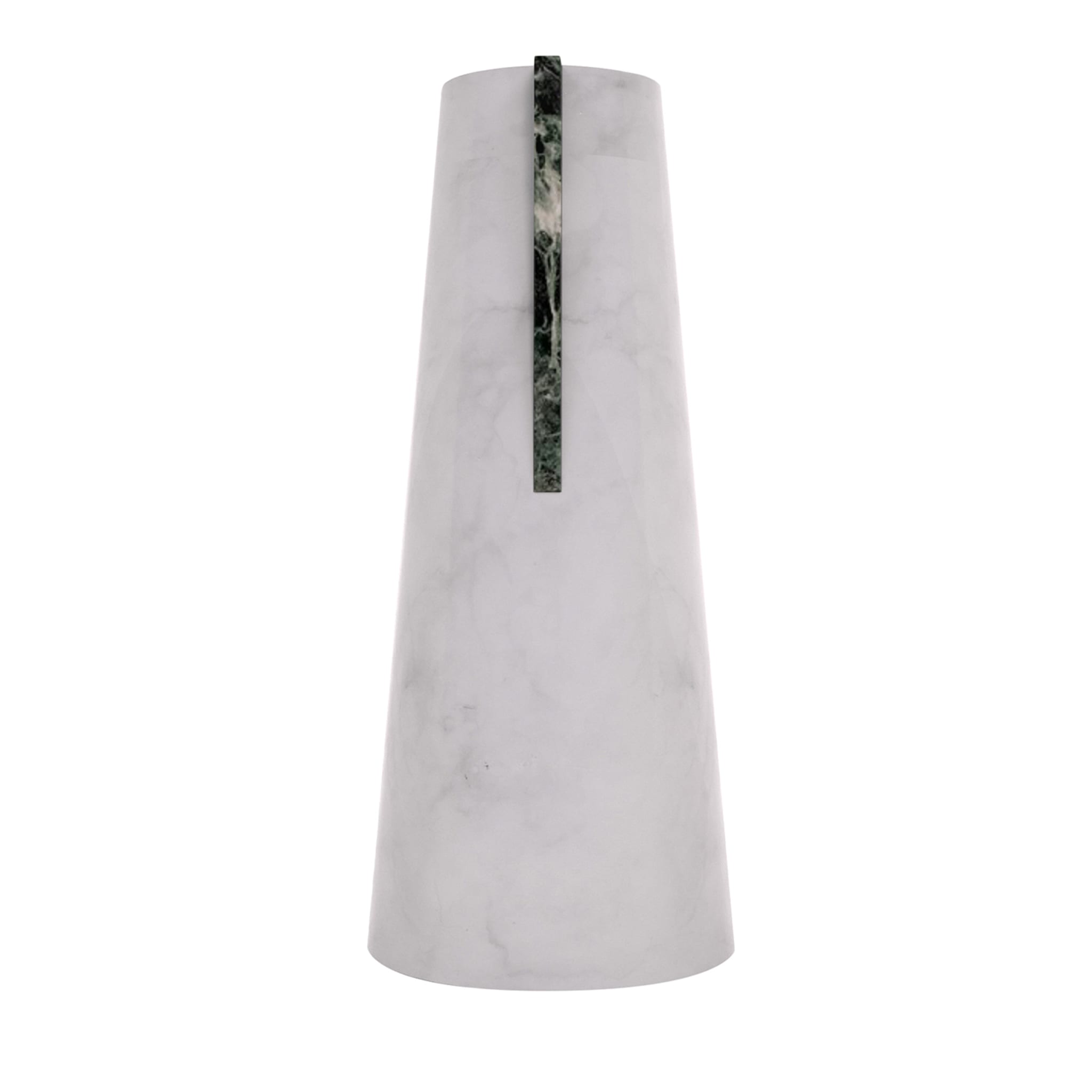 Elara White Carrara & Verde Alpi Vase - Main view