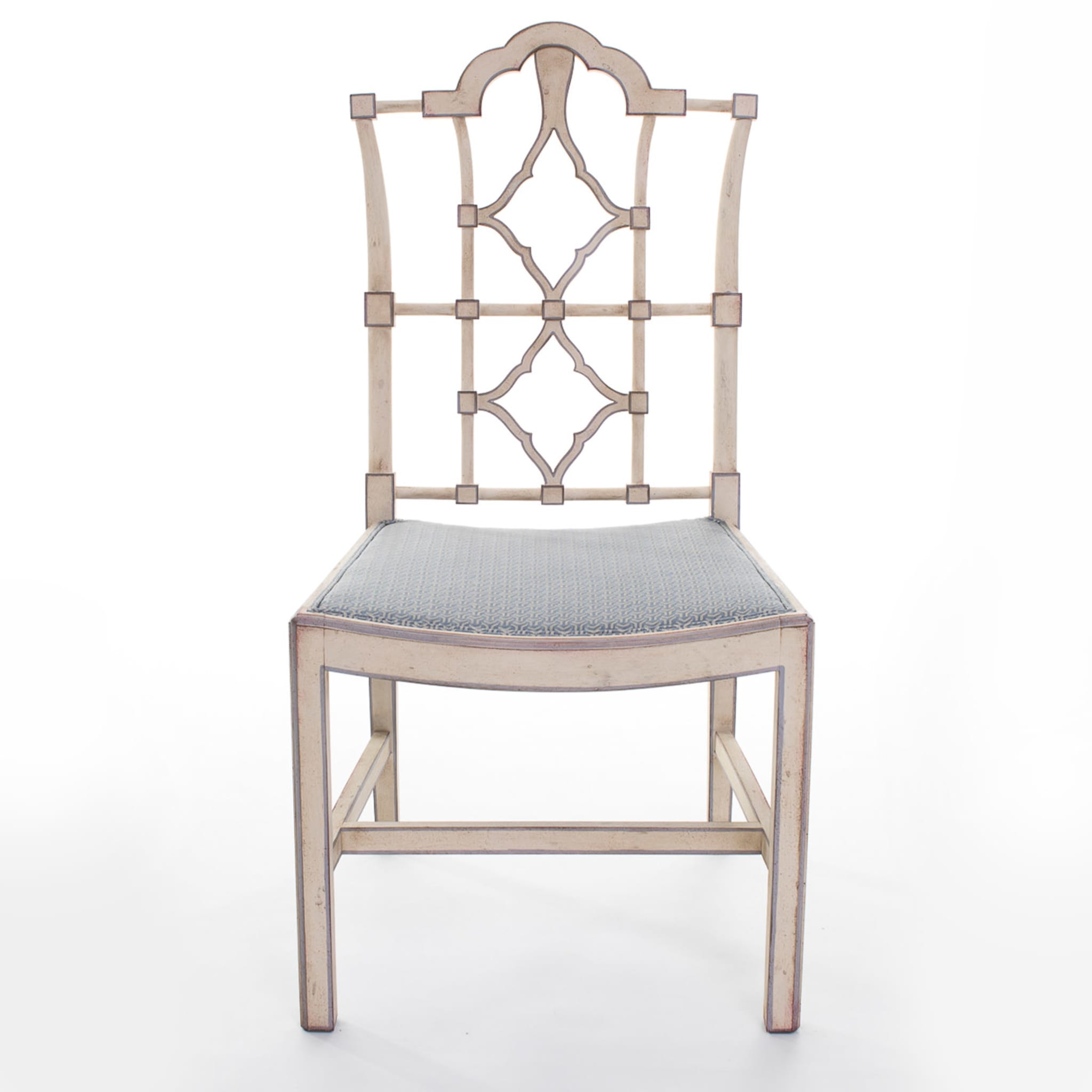 White Faenza Chair with Silver Outline - Alternative view 5
