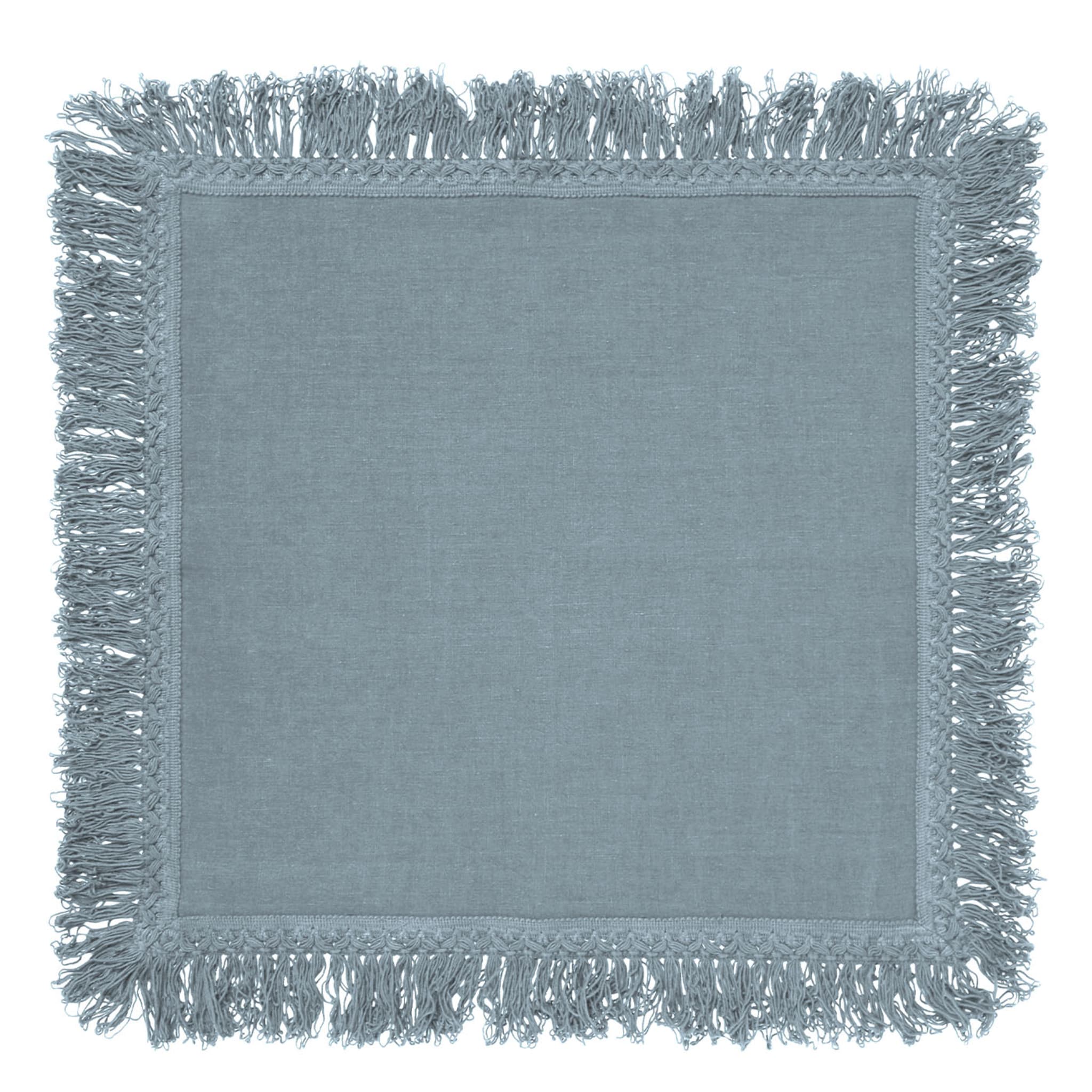 Lot de 4 serviettes de table bleu clair à longues franges - Vue alternative 3