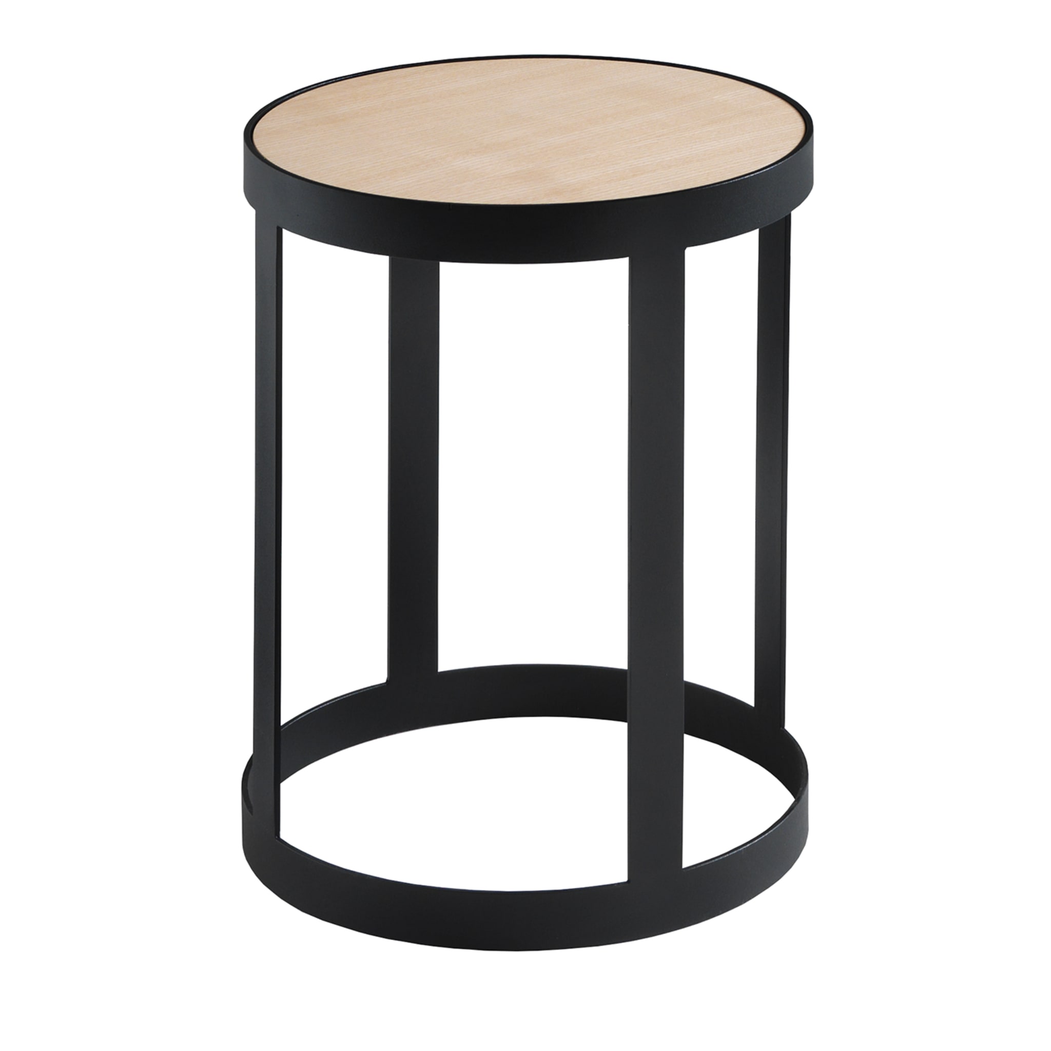 Set of 2 Bea Round Ash & Anthracite-Gray Side Tables - Main view