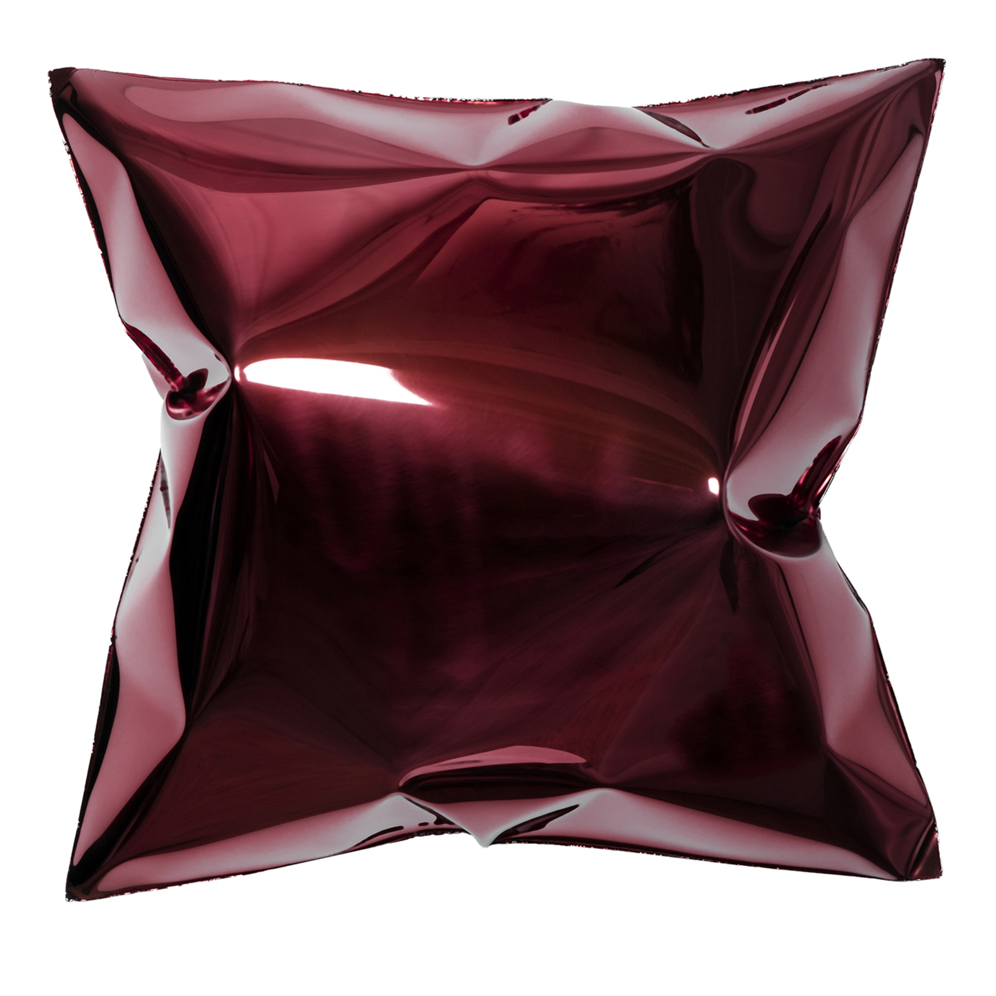 Square Red Pillow-Shaped Wall Sculpture #1 - Main view