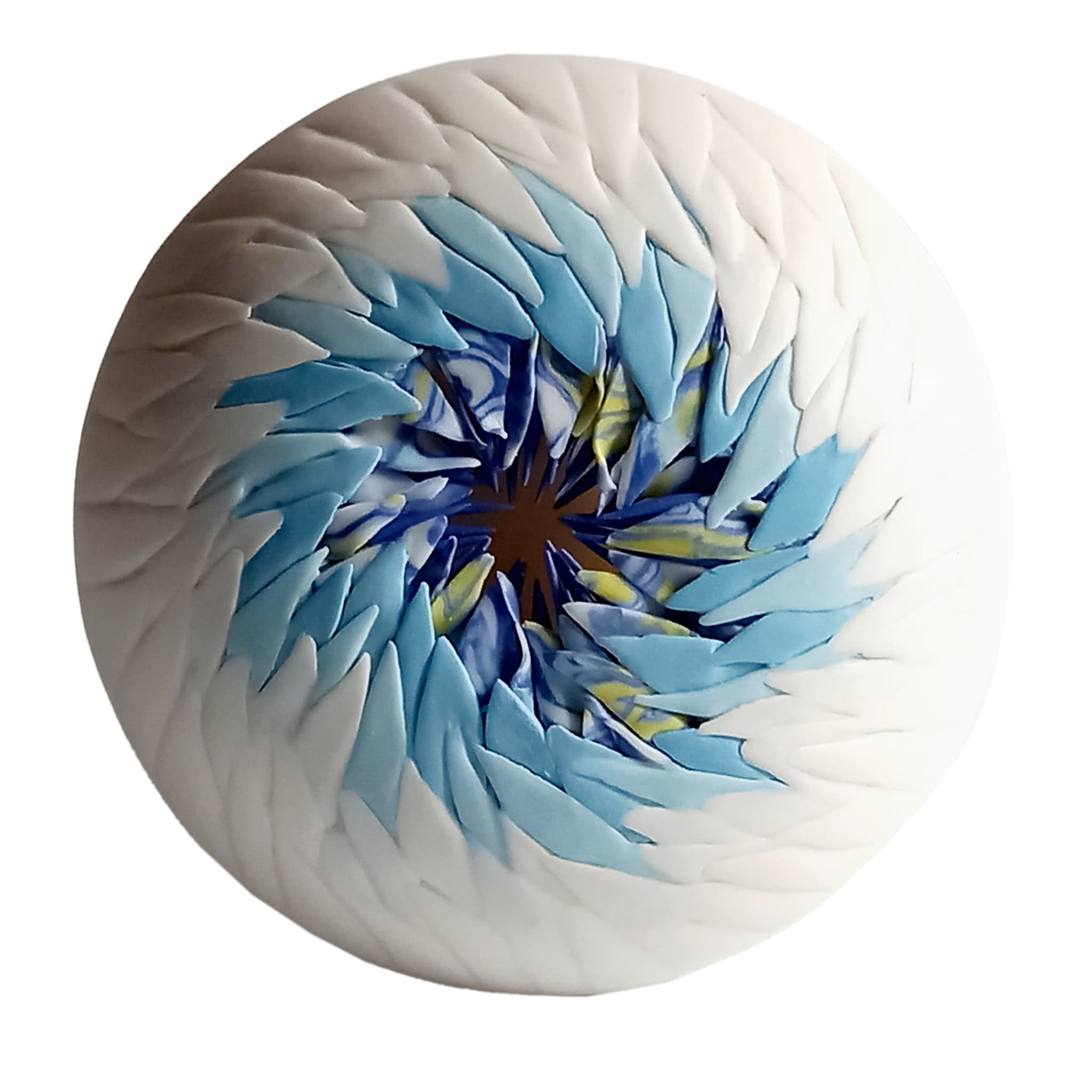 SEA URCHIN WALL SCULPTURE - WHITE AND BLUE - Main view