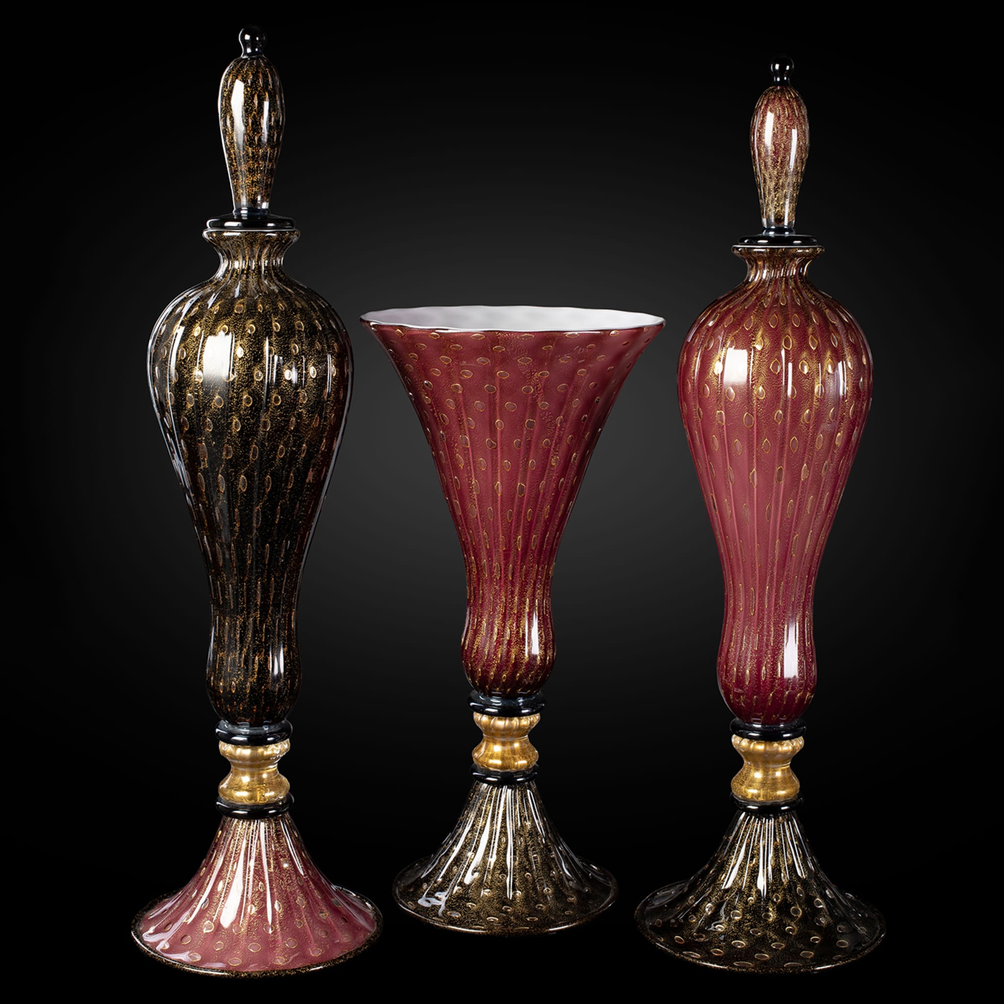 Stmtrub Rubin &amp; Gold Vase mit Fuß - Alternative Ansicht 2