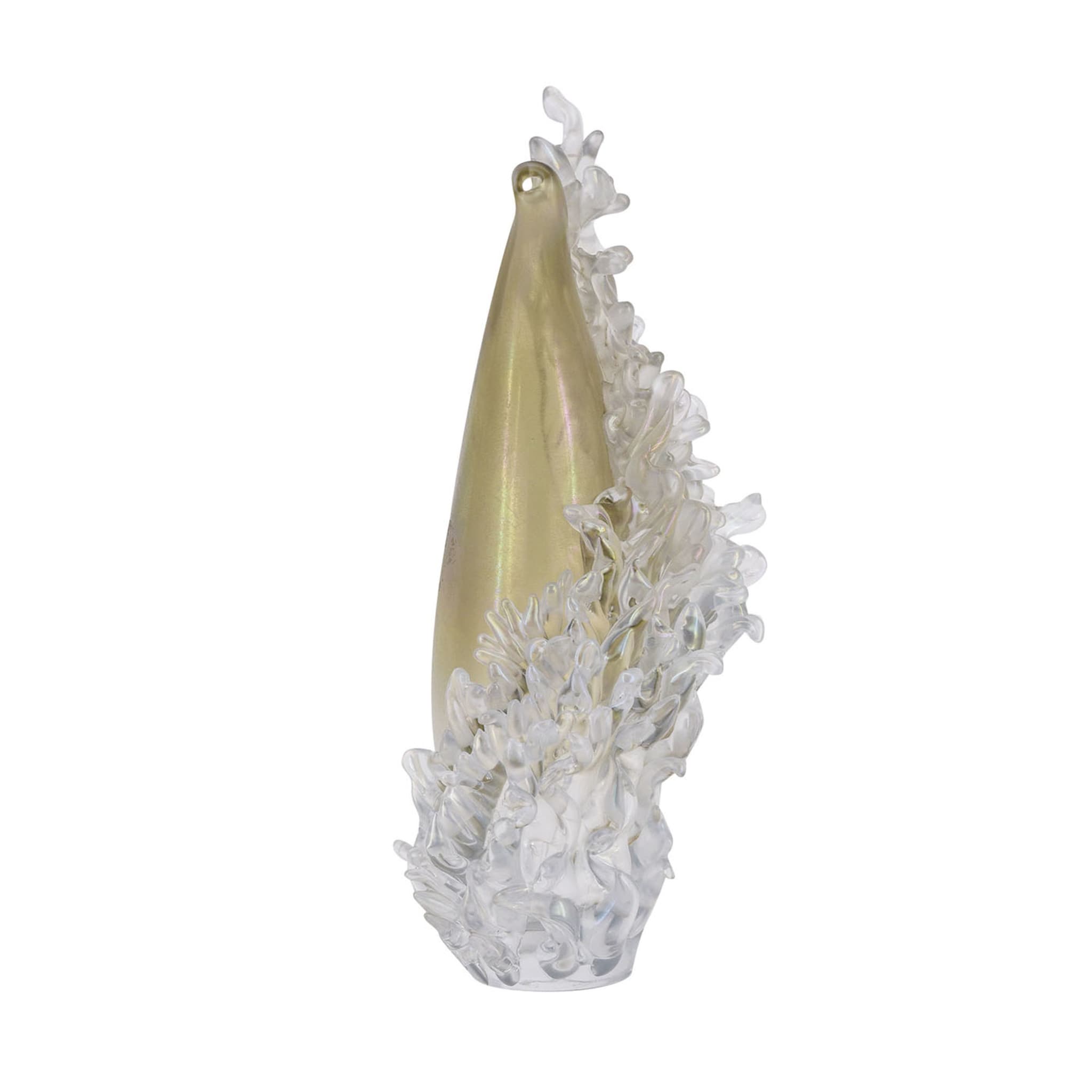 Vase beige et transparent Plume #1 - Vue principale