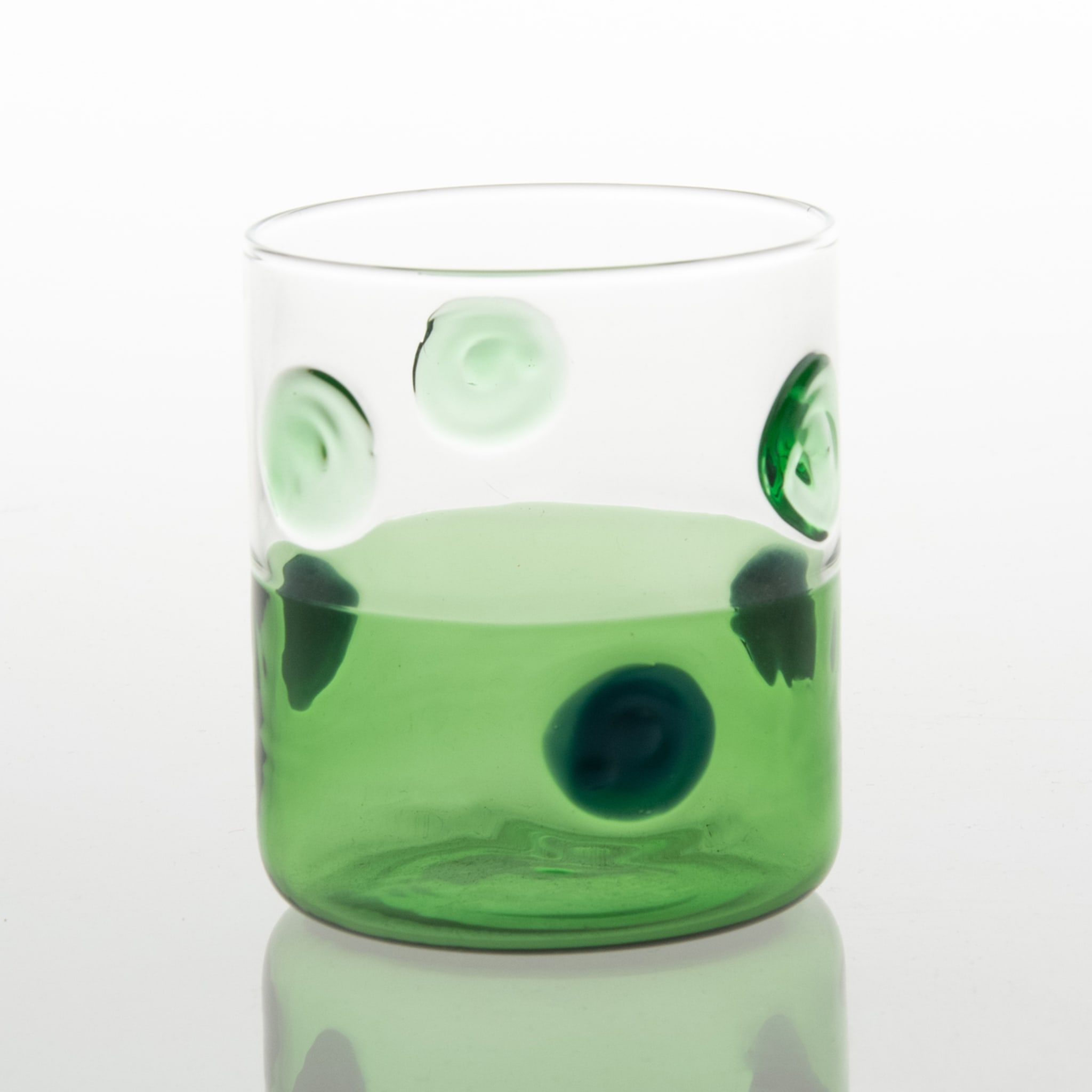 Bicchiere Mezzo & Mezzo Bolle Verde Vetro - Vista alternativa 2