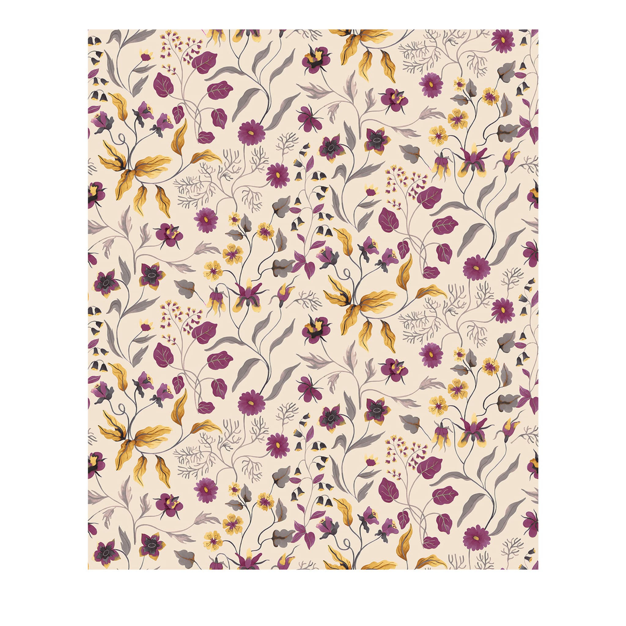 Flora Old-Mauve Fiordaliso Wallpaper - Main view
