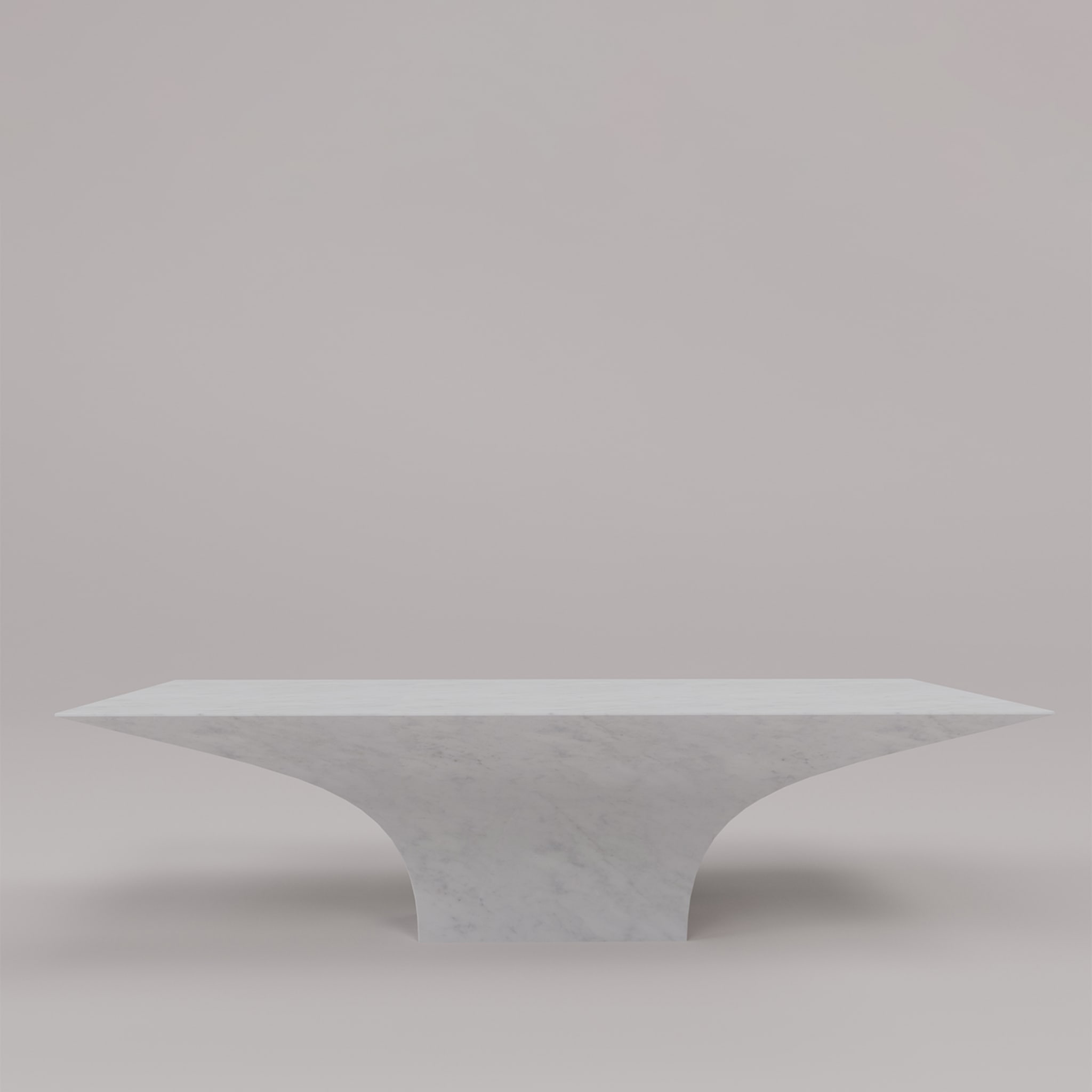 Tavolino rettangolare Sicorace in bianco di Carrara - Vista alternativa 4