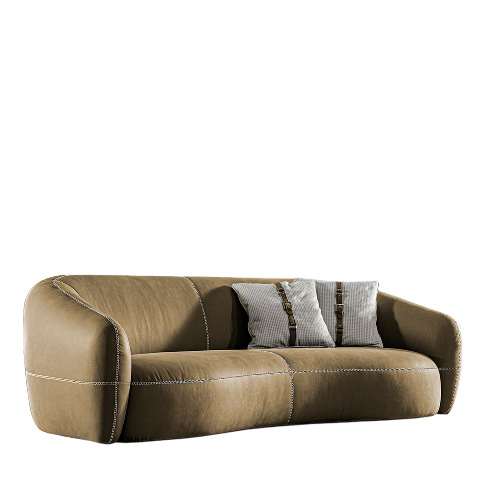Tivoli Green Leather Sofa - Main view