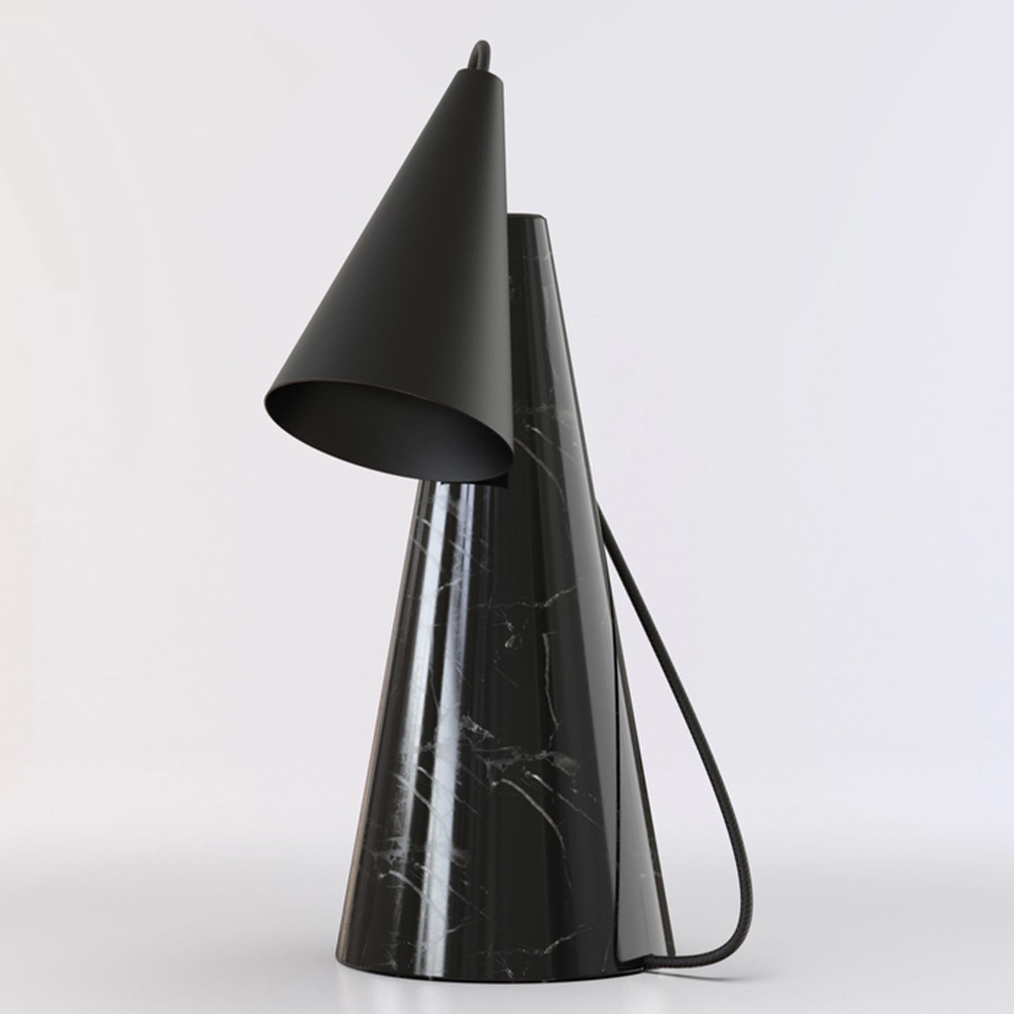 ED038 Lampada da tavolo in pietra nera e nera - Vista alternativa 1