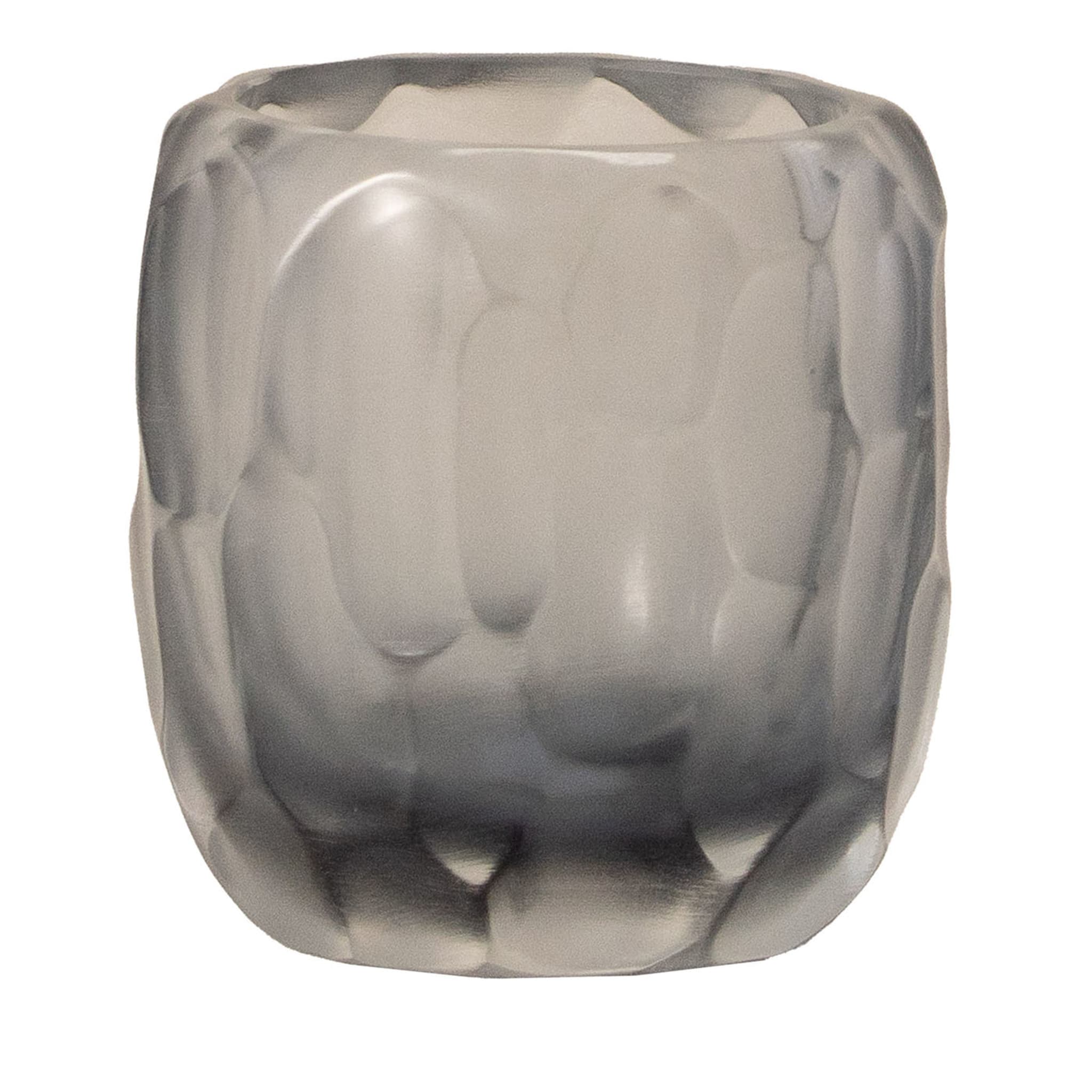 Rullo Acciaio Gray Glass Vase - Main view