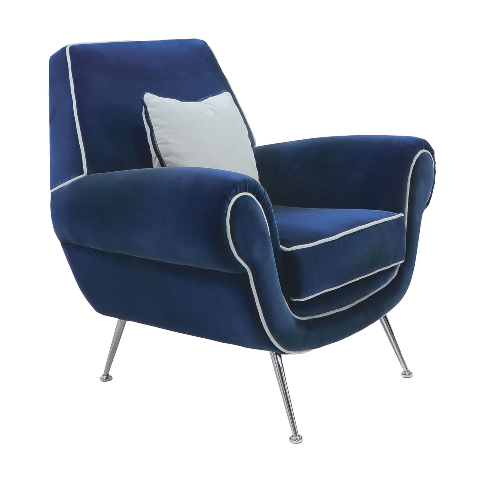 Blue Luxury Velvet Armchair - Alternative view 1