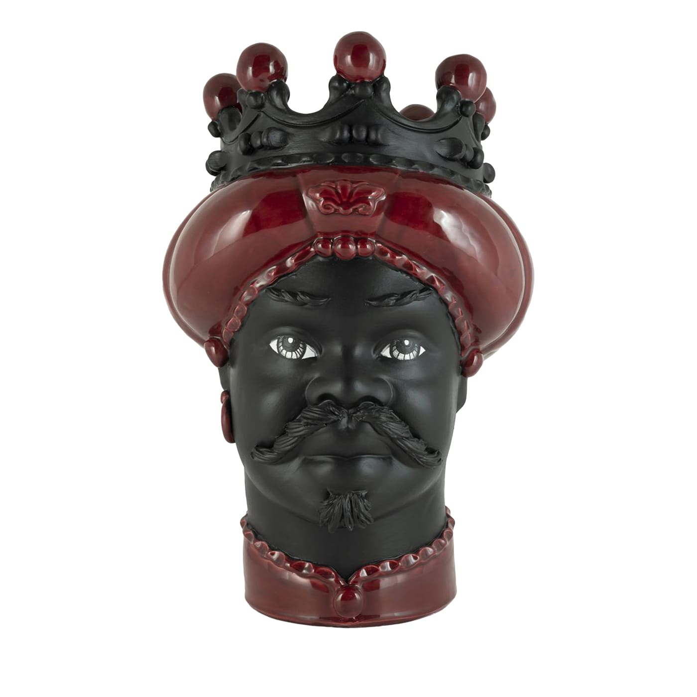 Moro Man Anthropomorphic Black & Red Vase - Abhika