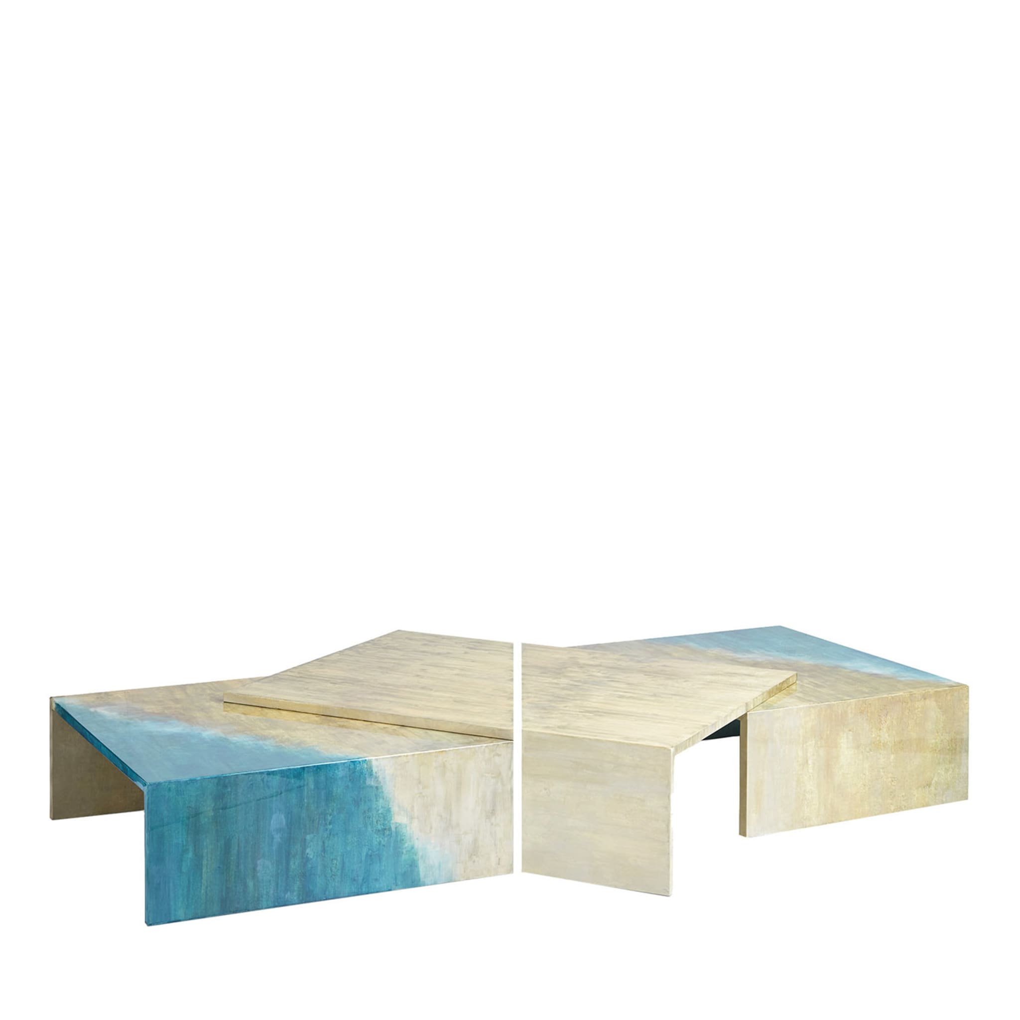 Norigami Set Of Two Coffee Tables Sky Lacquer - Main view