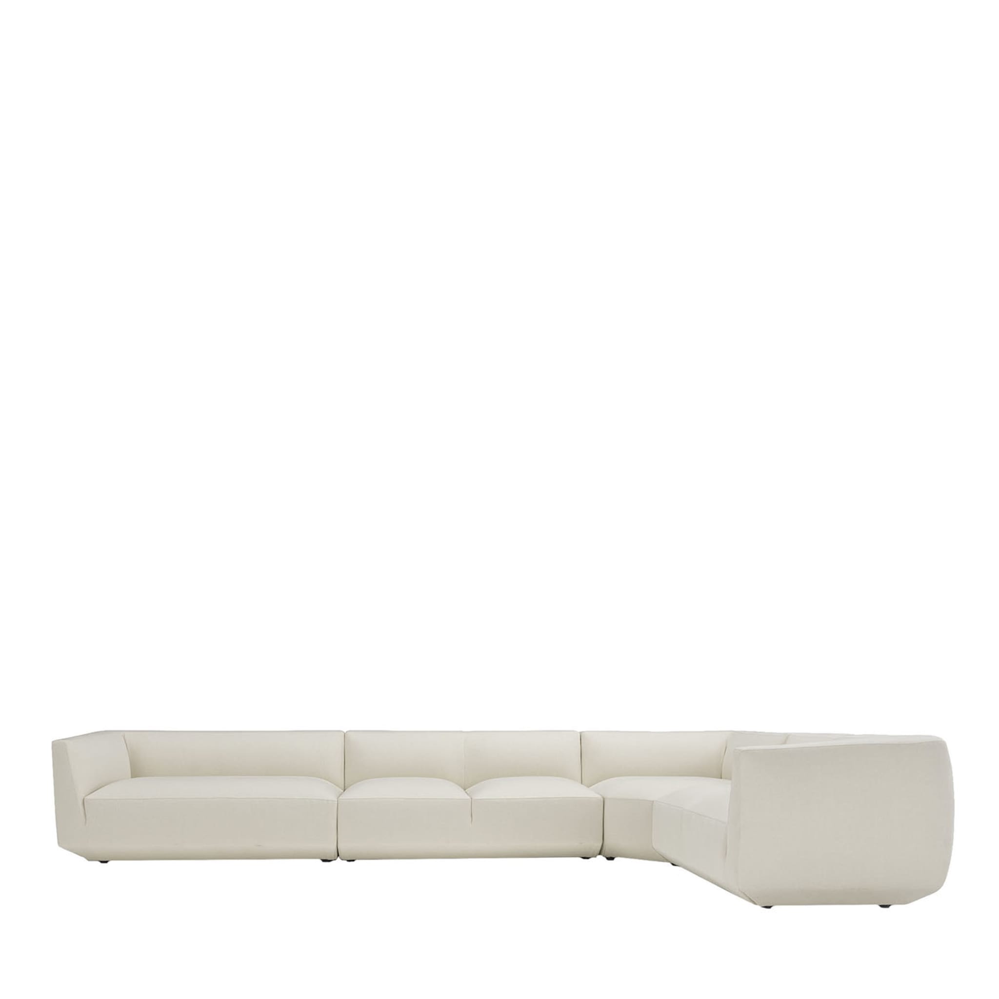 Panis L-Shaped Modular White Sofa  - Main view