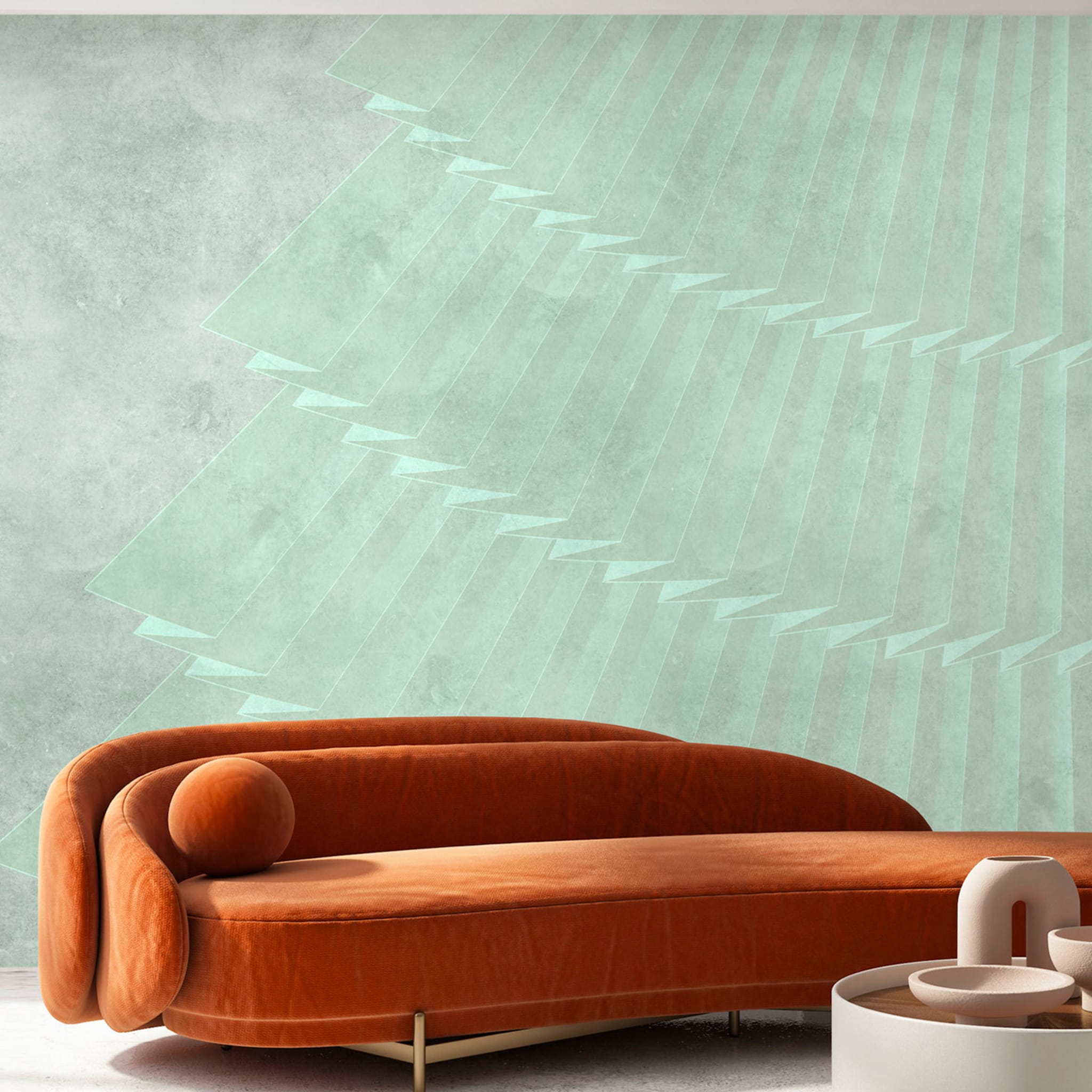 Green Fan Vertical plissé wallpaper - Alternative view 2