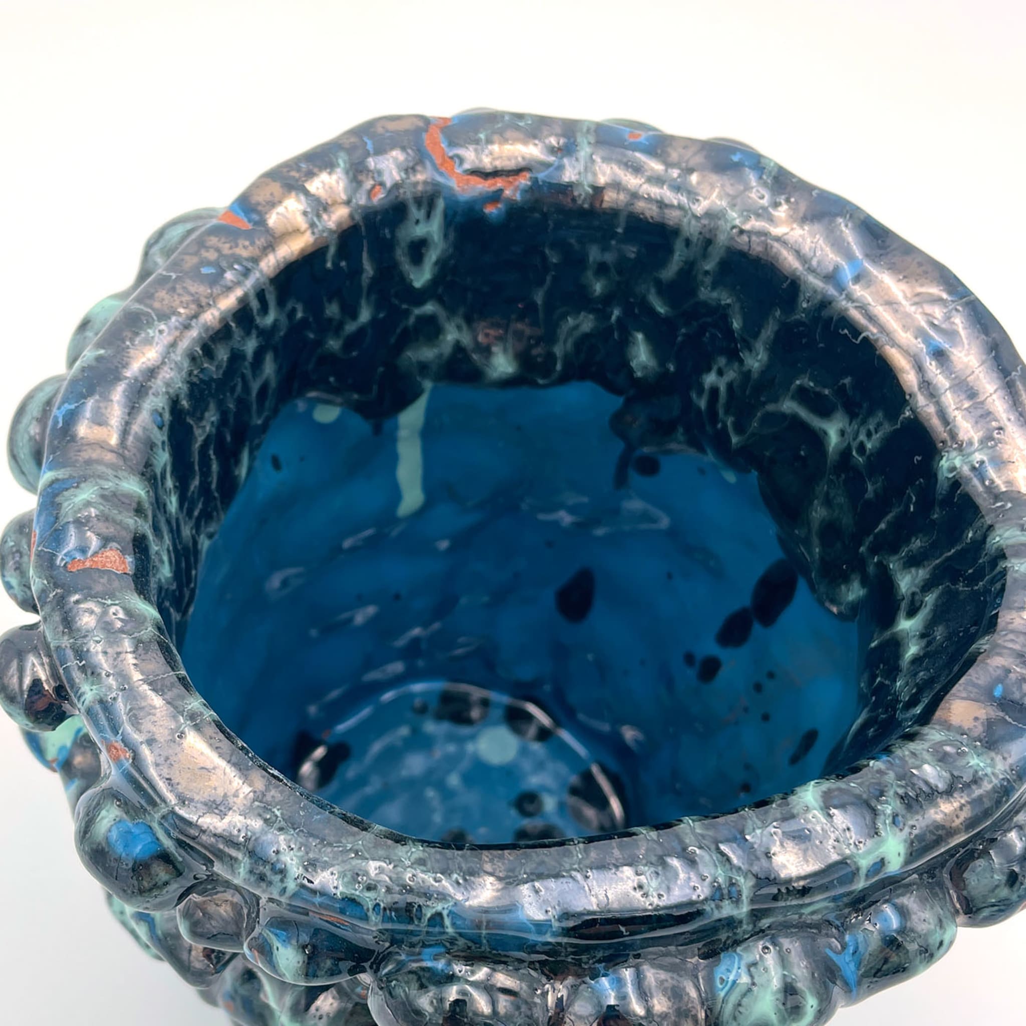 Onda Metallische Vase in Tiffany und Türkis - Alternative Ansicht 2