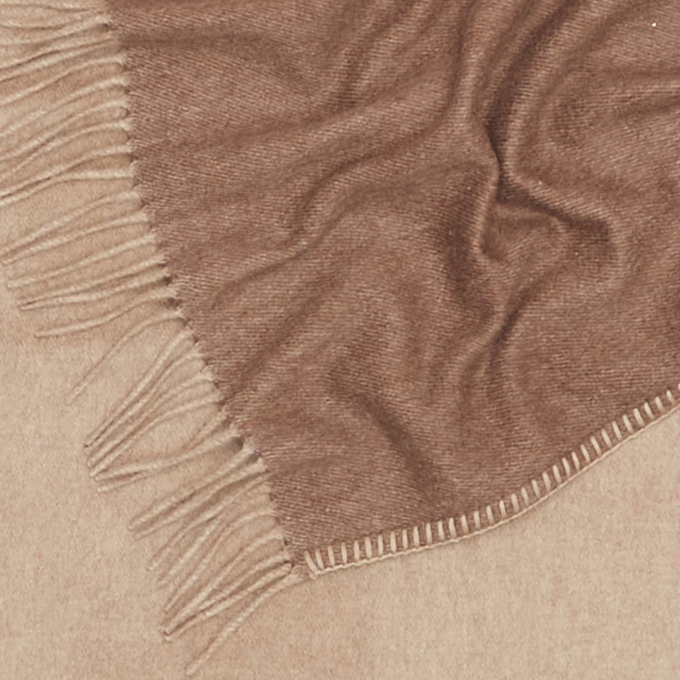 Melrose Fringed Light-Brown Small Blanket - Alonpi