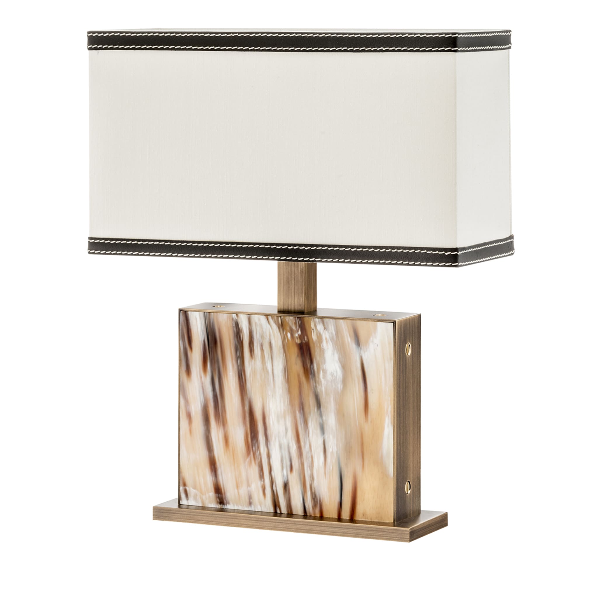 Florian Small Horn & Brass Table Lamp - Main view