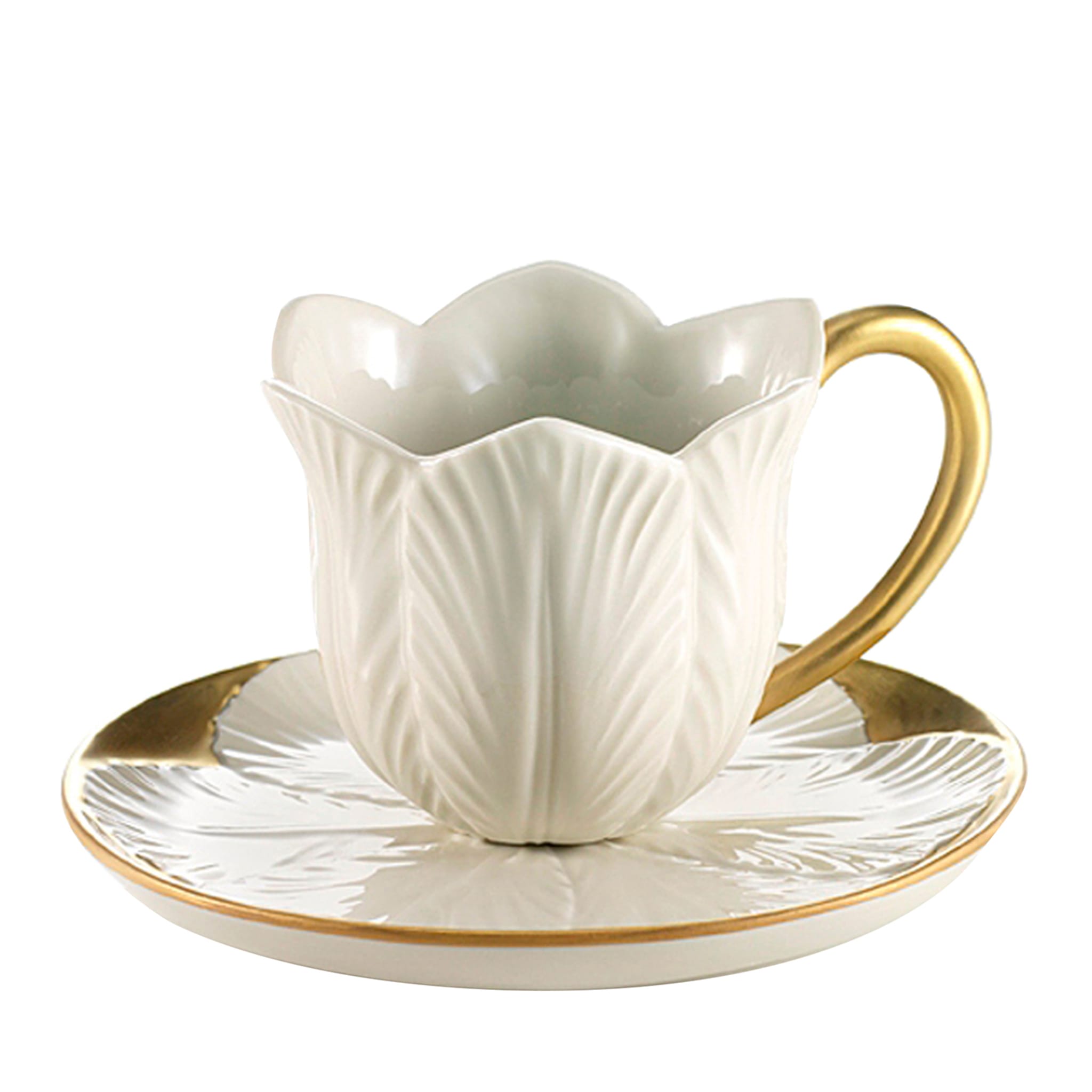 TULIP TEA CUP WITH PLATE - WHITE - Main view