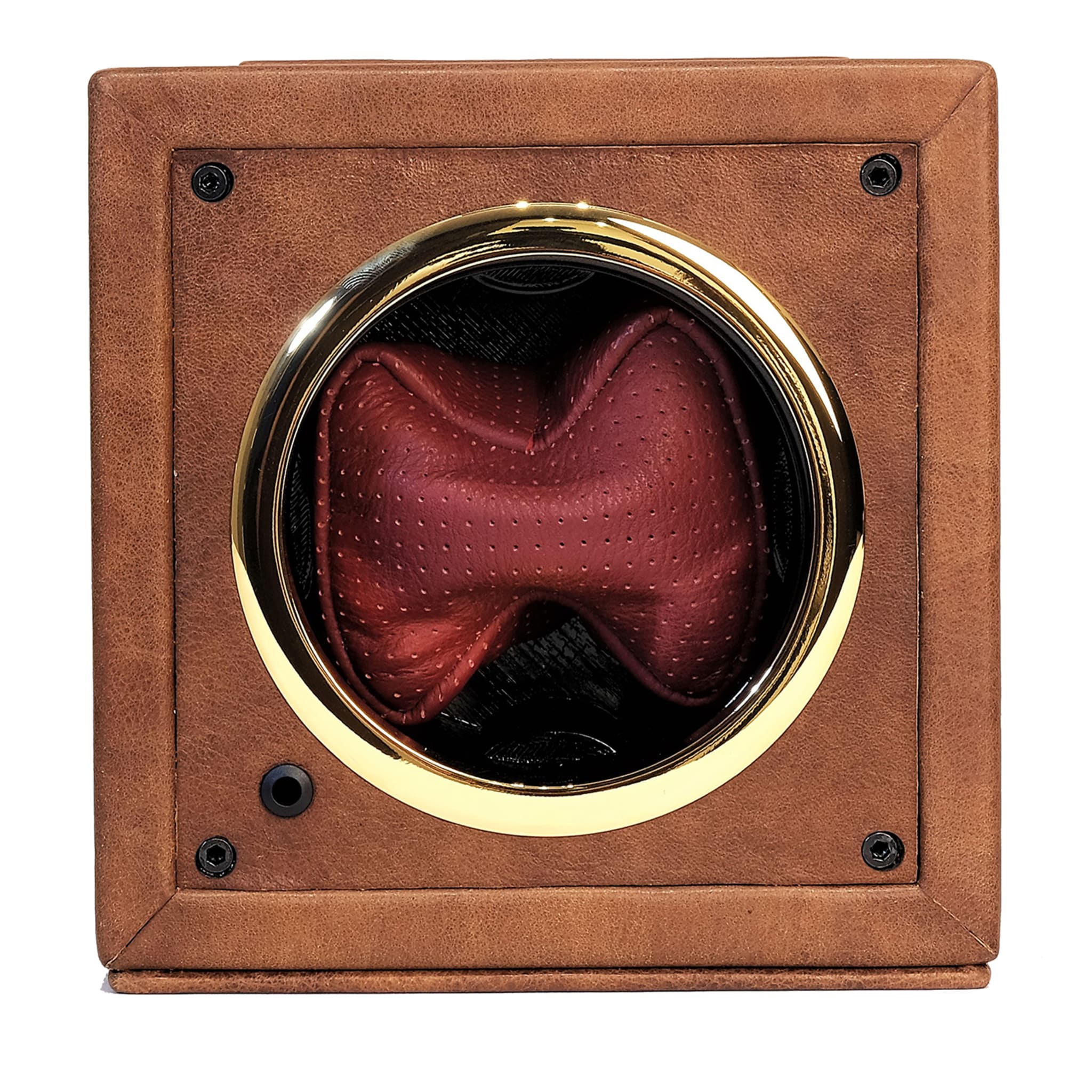  MT Mini Braun &amp; Bordeaux Leder Uhrenbeweger - Hauptansicht