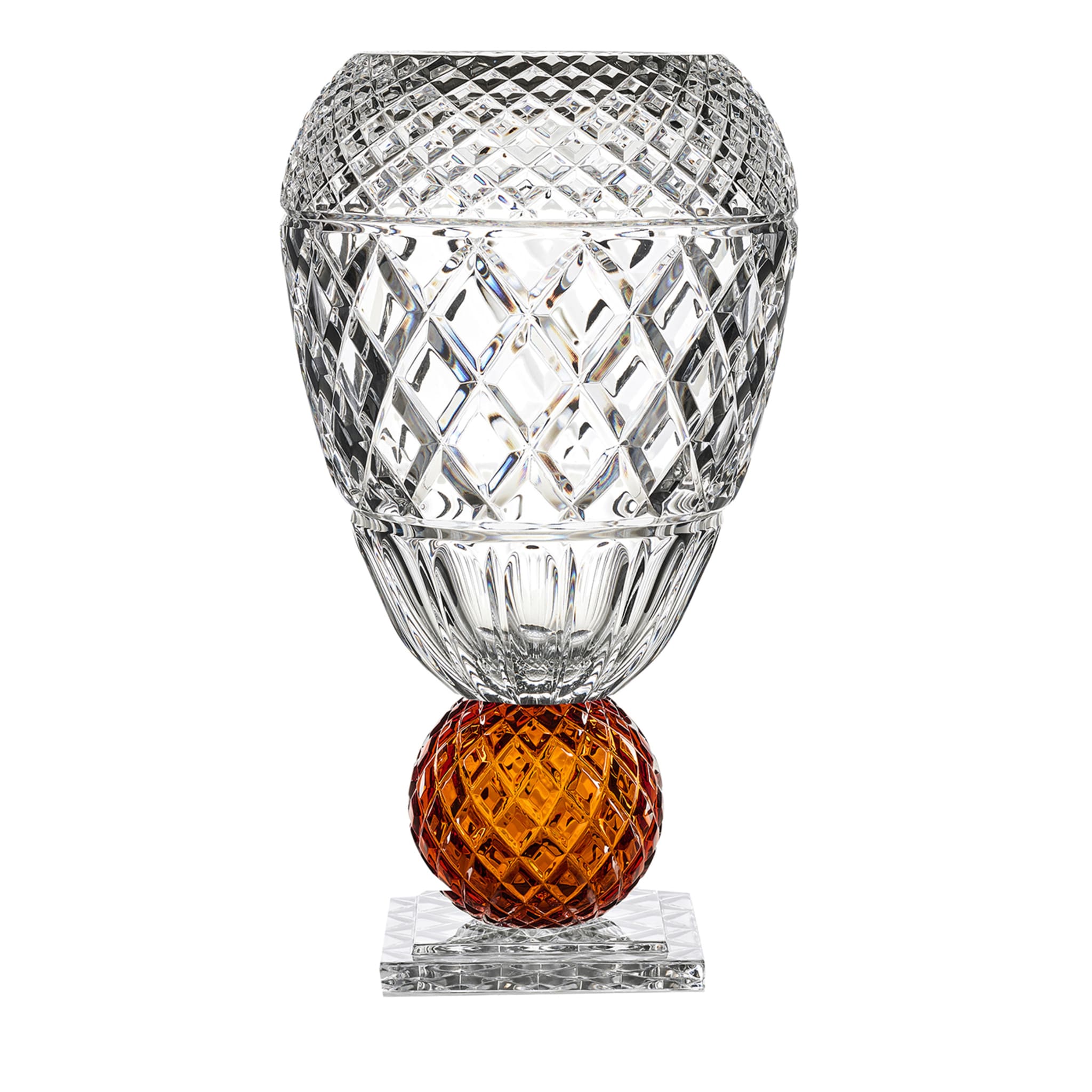 Katherine curved vase with amber sphere - Main view