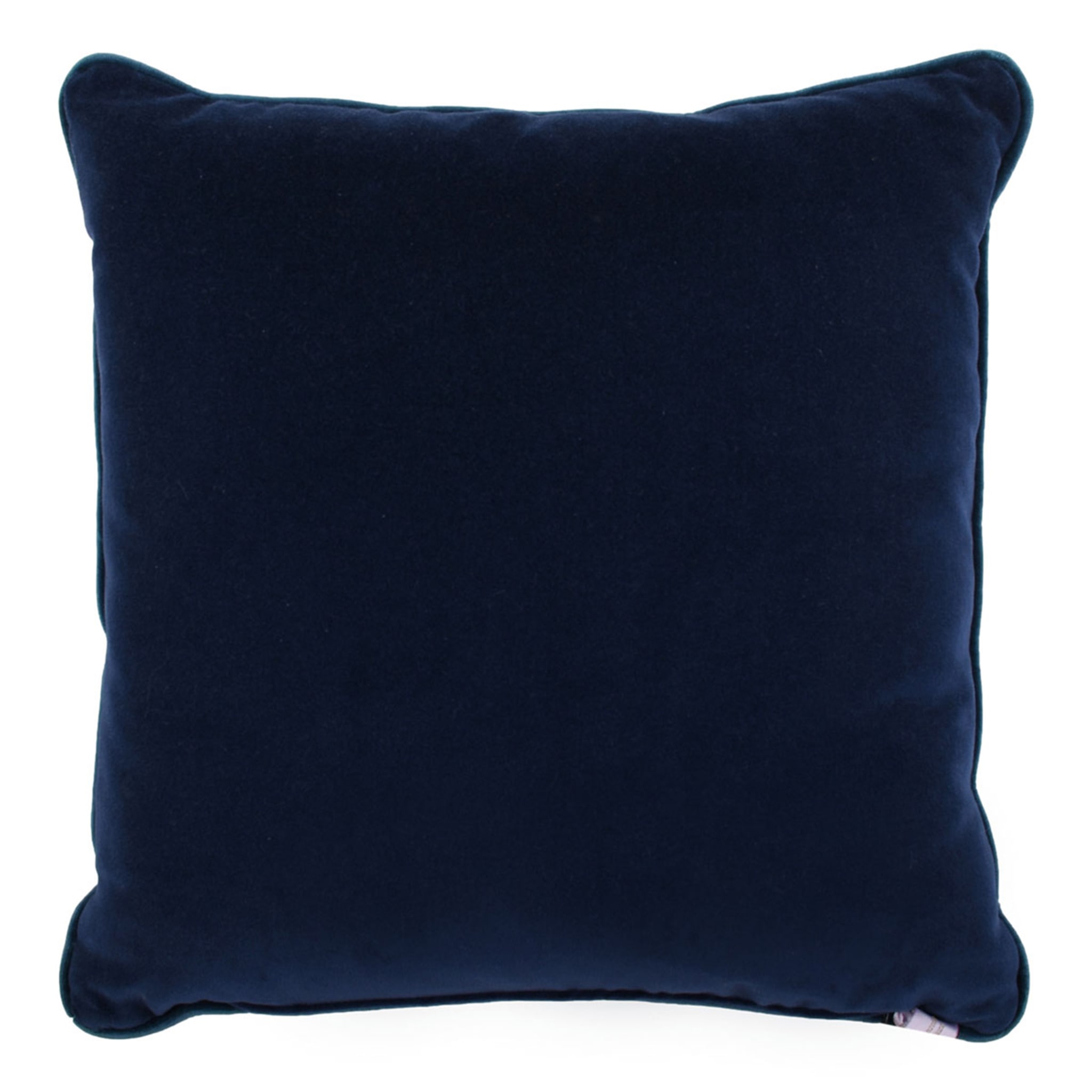 Blue Carrè Cushion in Relief jacquard fabric - Alternative view 1