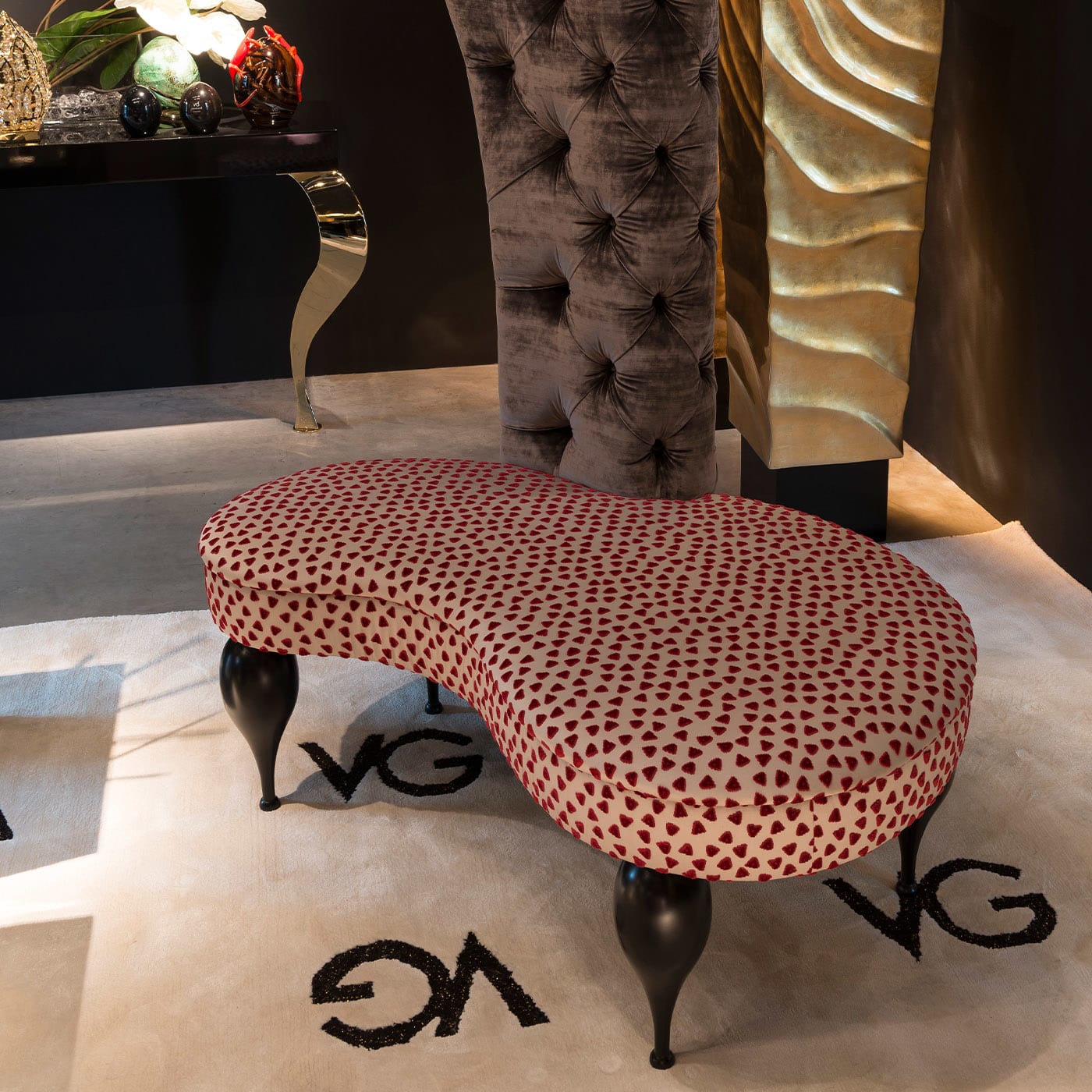 Carlos Wood and Fabric Bench - VGnewtrend