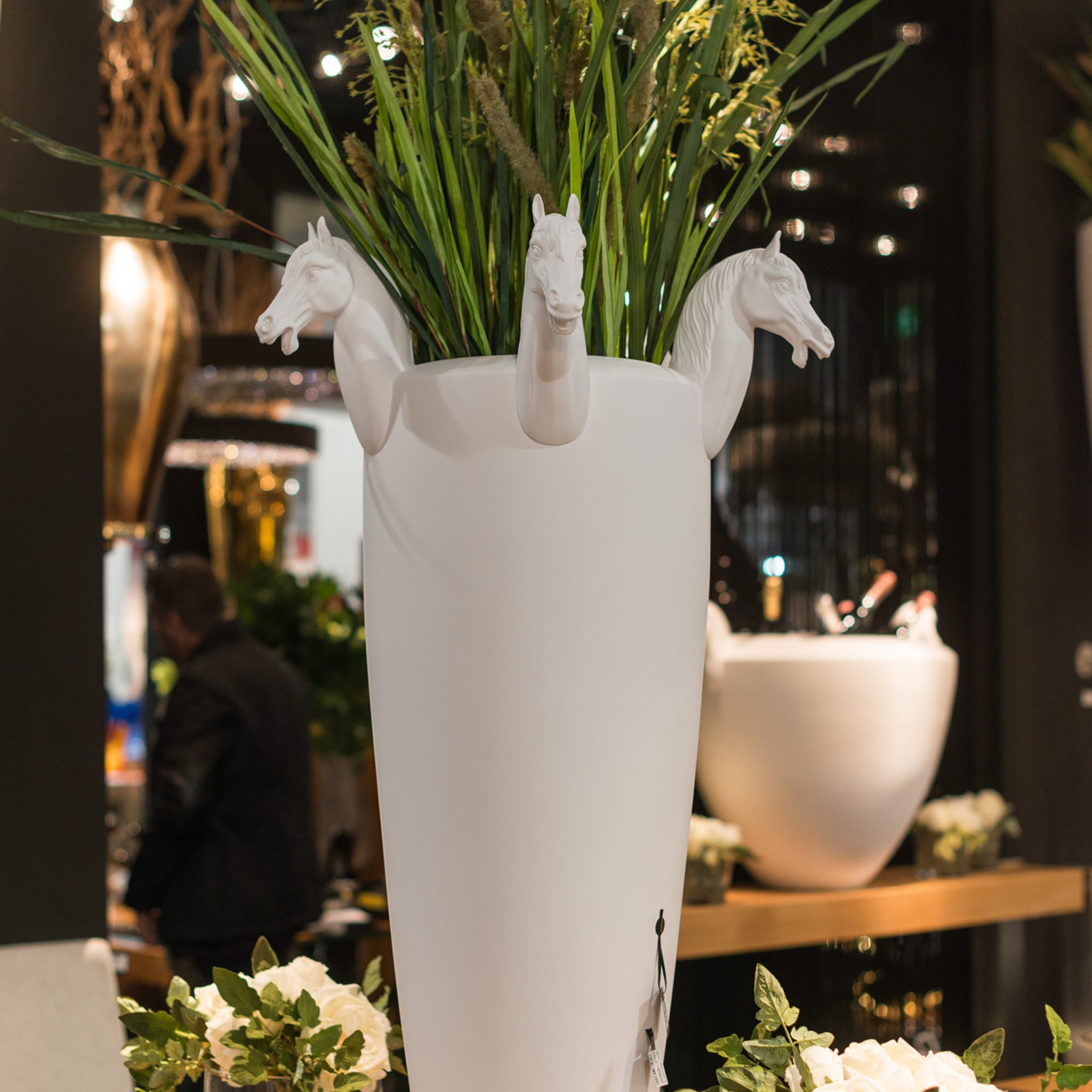 Vase décoratif blanc Obice Horse 5 Heads - Vue alternative 2
