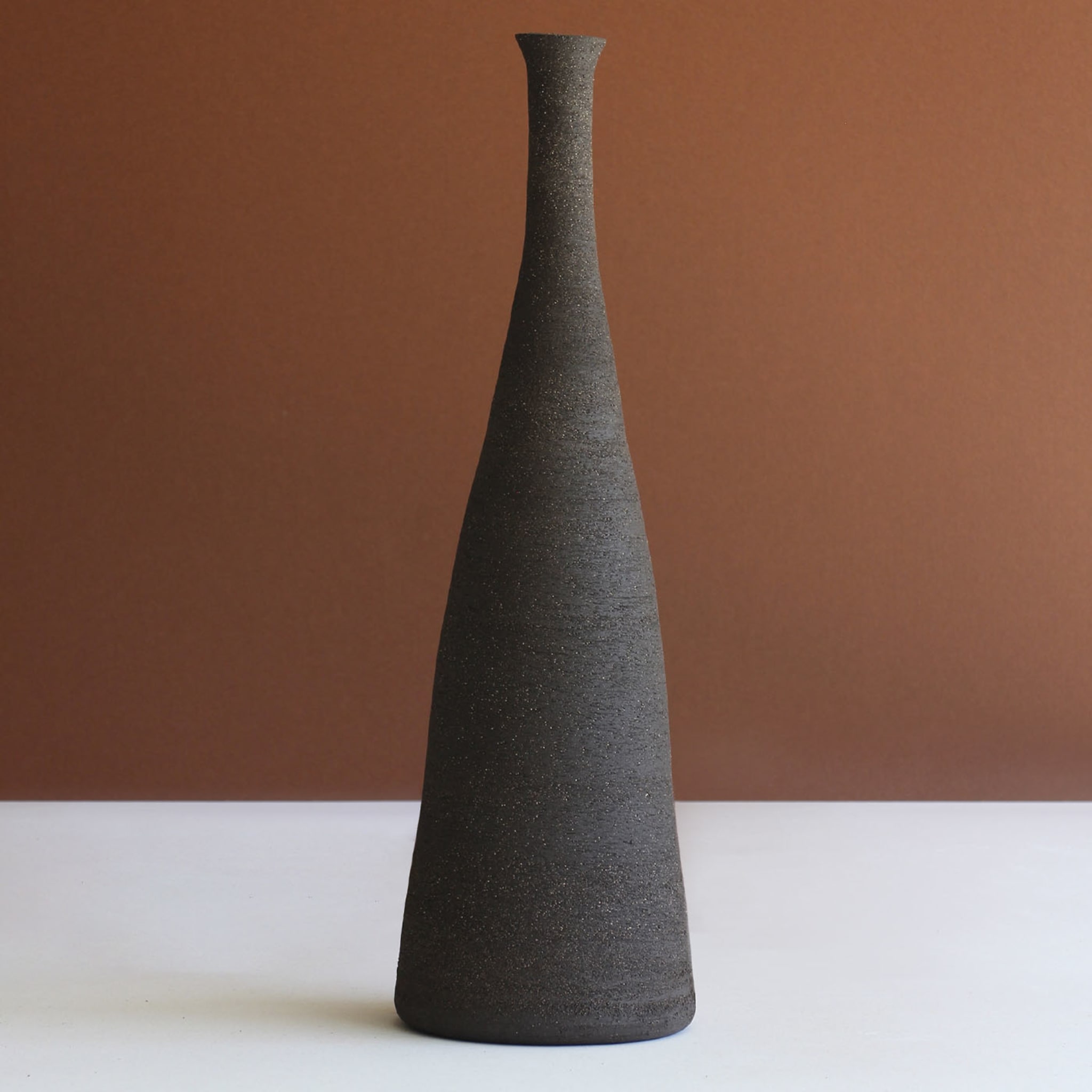 Tapered Carbon-Black Decorative Vase - Alternative view 2