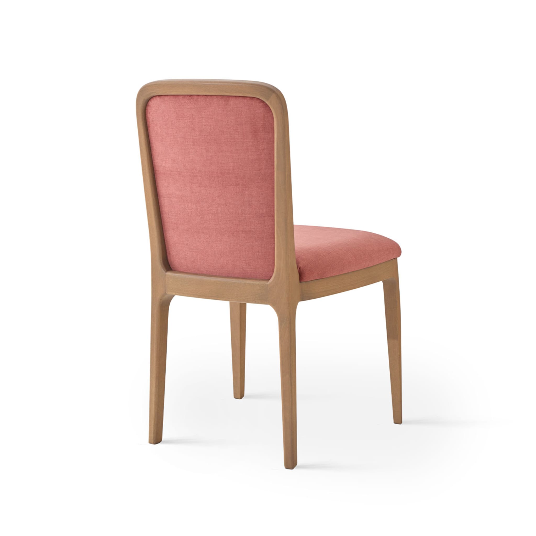 Shangai Salmon-Pink &amp; Elm-Finished Chair (Chaise rose saumonée et orme) - Vue alternative 1