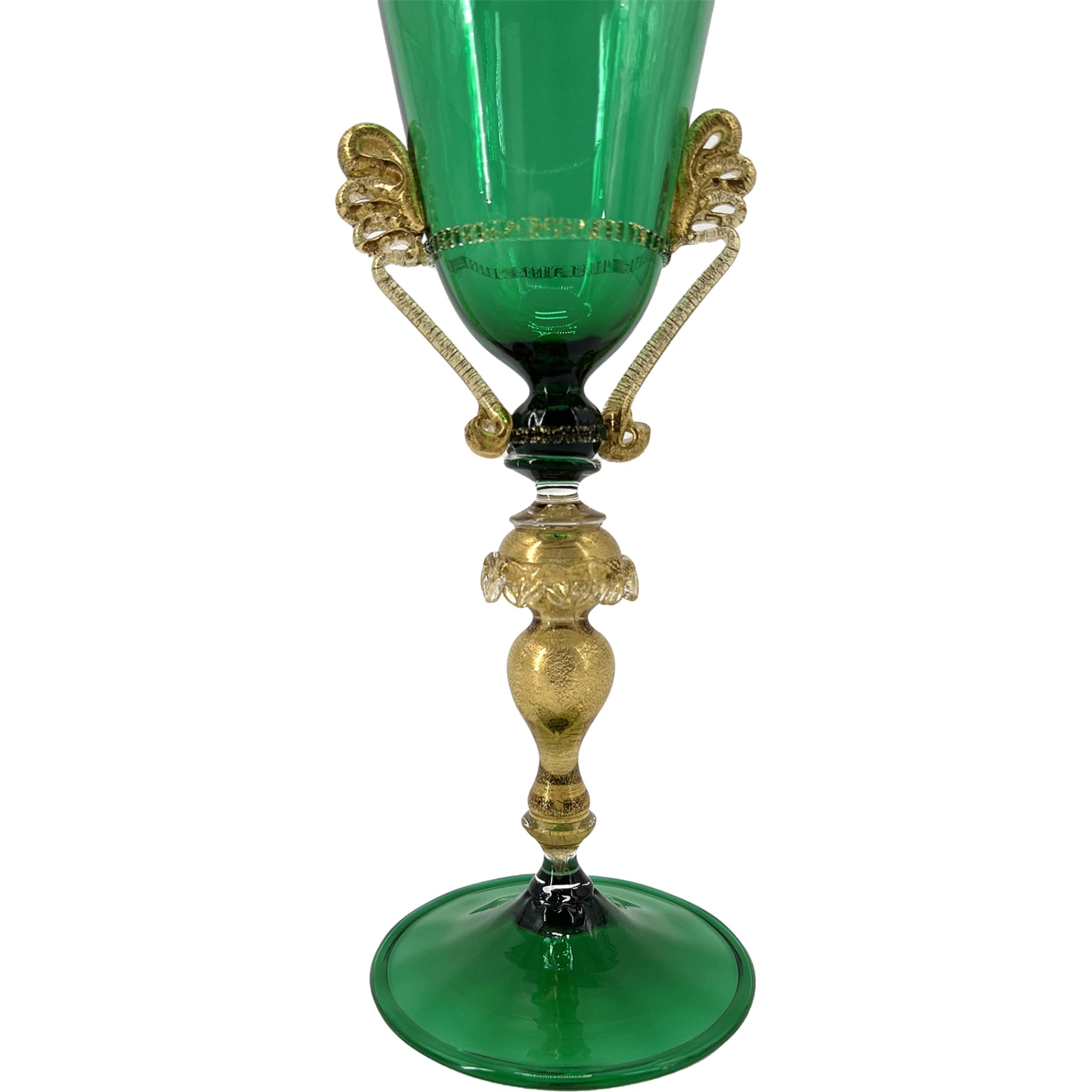 Tipetto Green & Golden Stemmed Glass #1 - Alternative view 1