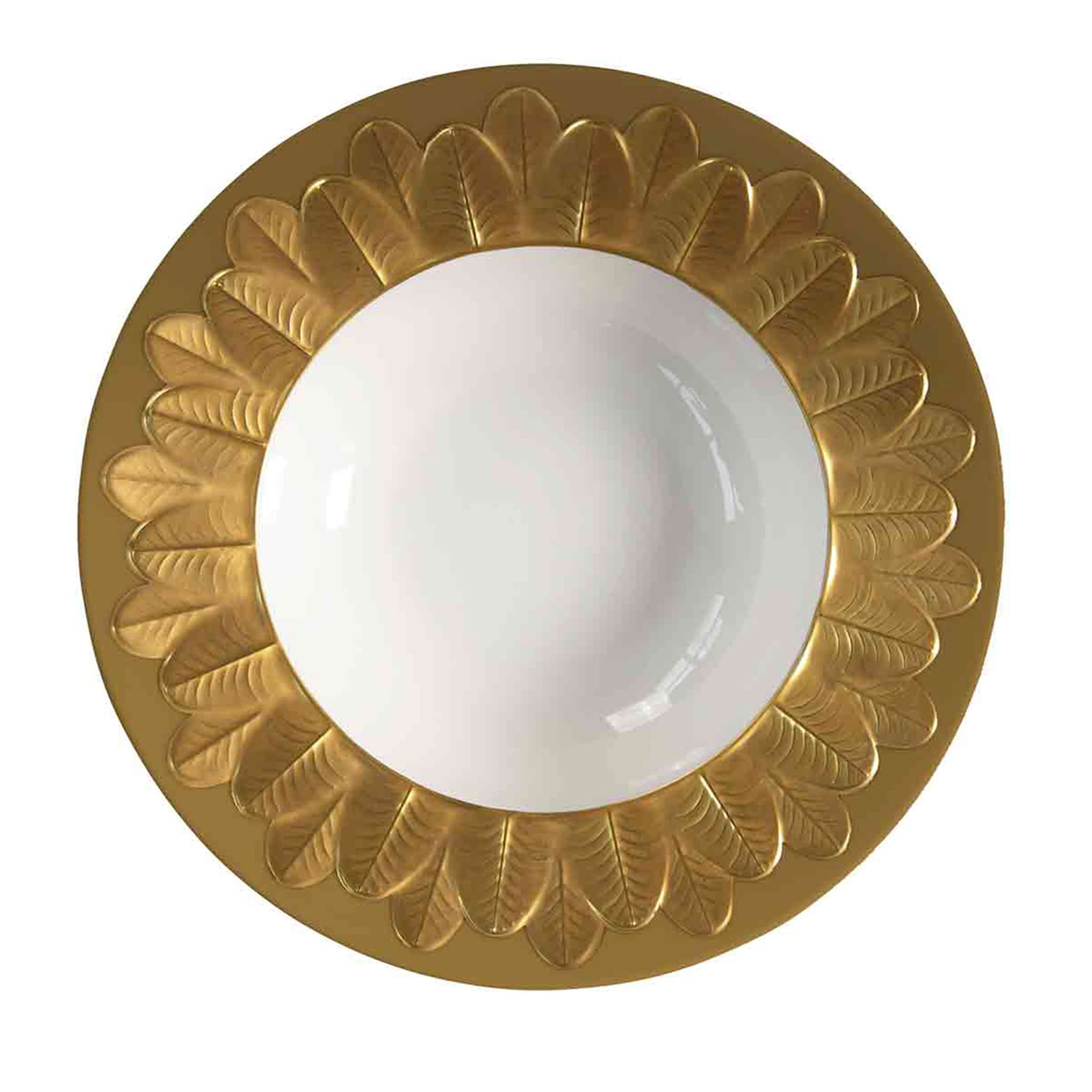 PEACOCK RIM SOUP PLATE - GOLD - Main view