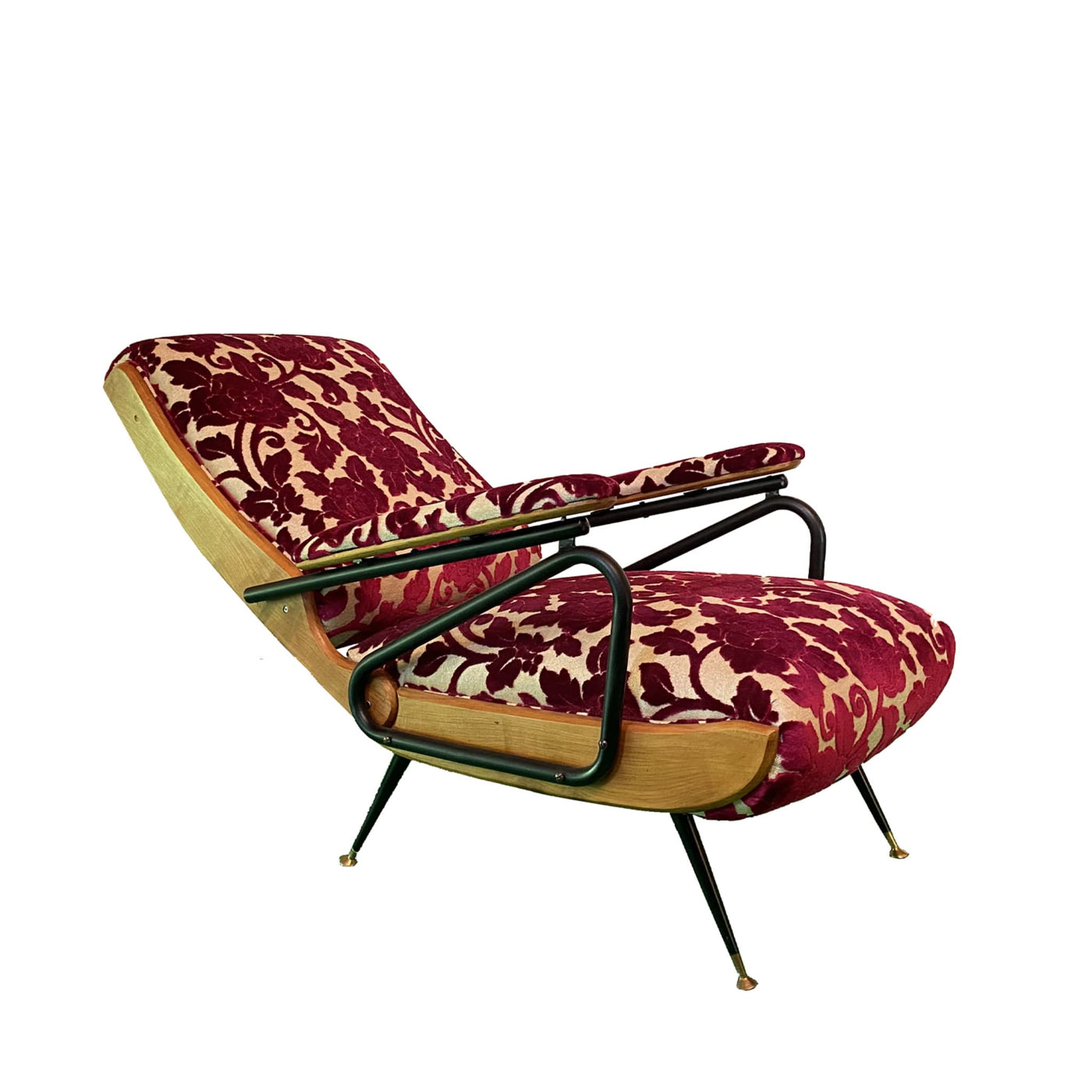 Vintage-Style Set of 2 Brocade Deck Armchairs - Alternative view 2