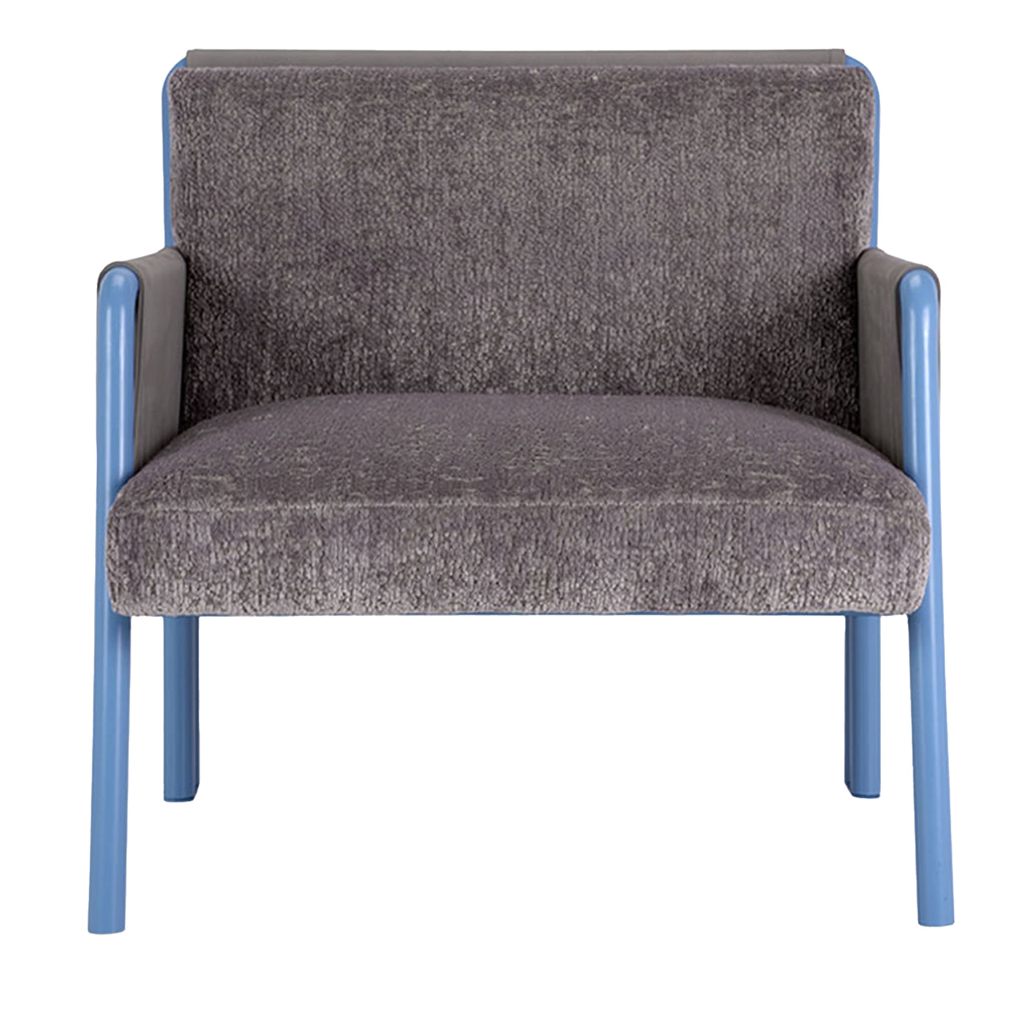 Swing Gray Chenille & Azure Armchair by Debonademeo - Main view
