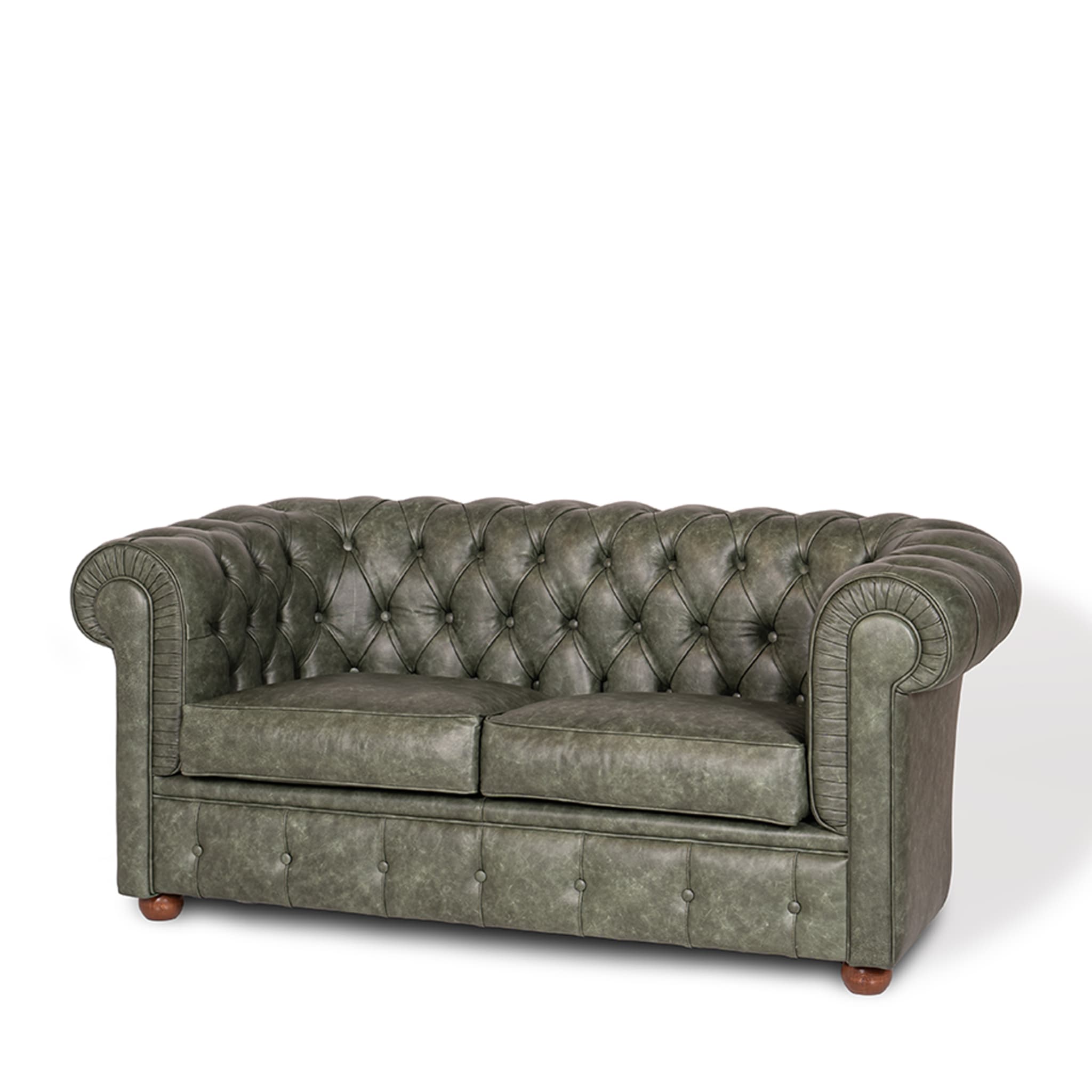 Chesterfield Green Leather Sofa - Alternative view 3