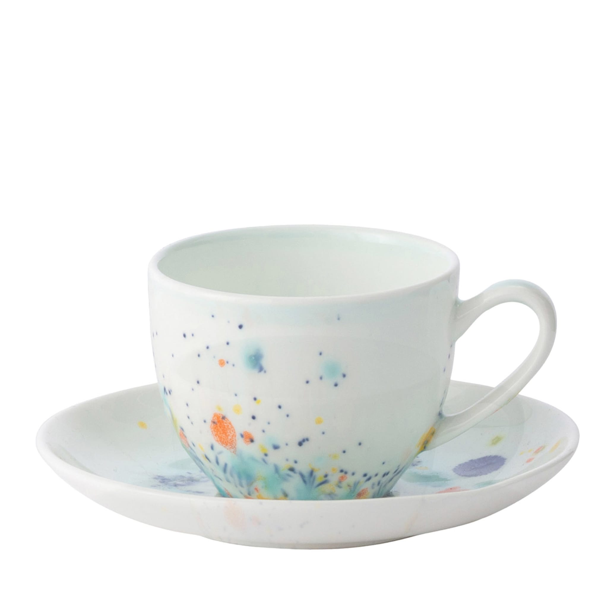 Seabed Blue Set of Two Coffee Cups & Saucer  - Main view